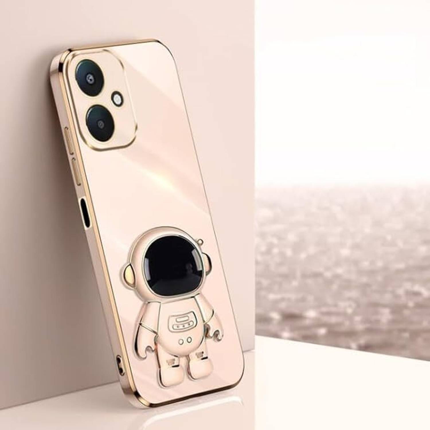 A3sprime Back Cover for REDMI 13c 5G with Cute 3D Cartoon Shaped Folding Mobile Stand Holder