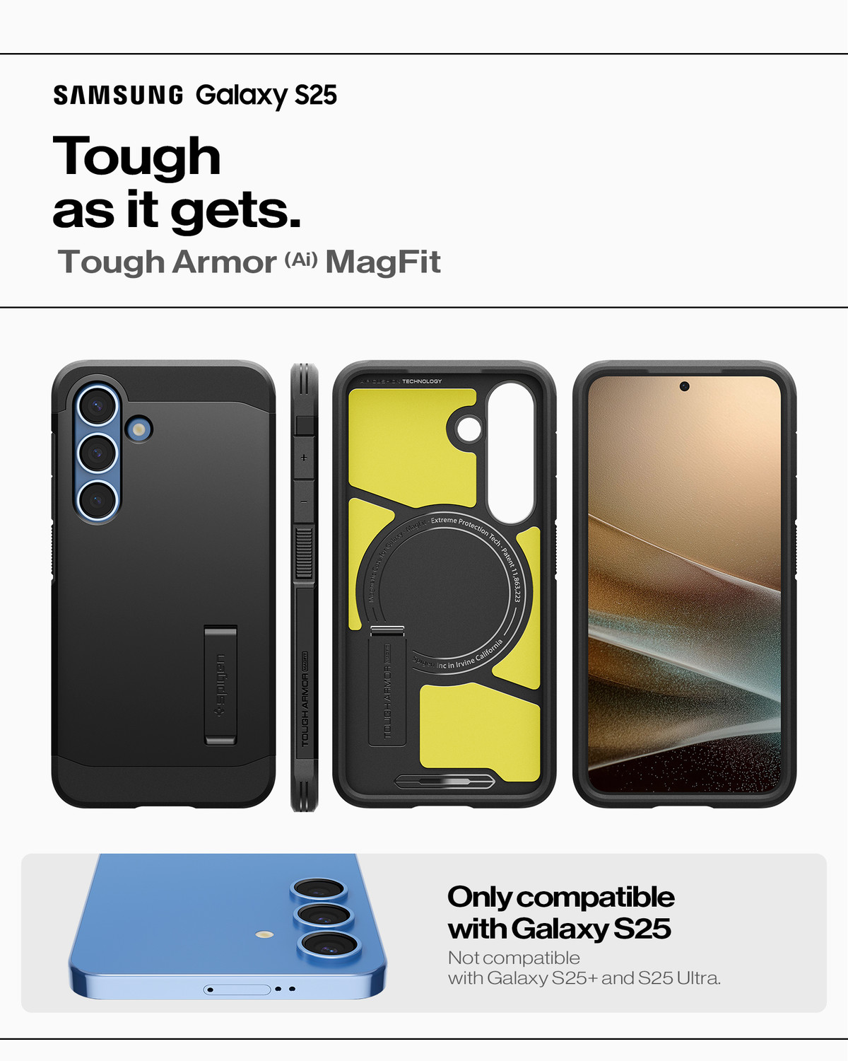 Image of Spigen Tough Armor (AI) MagFit Back Cover for Samsung Galaxy S25
