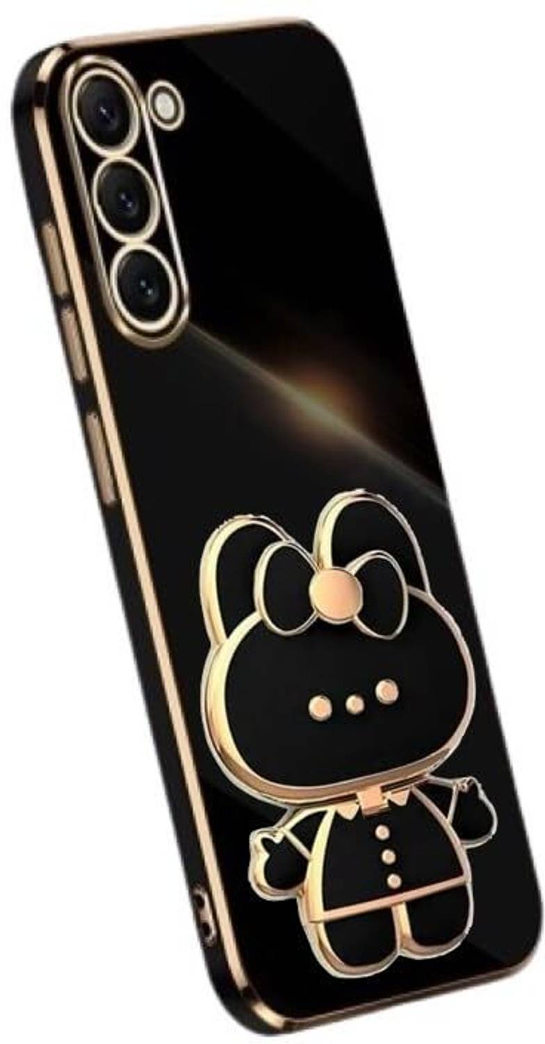 A3sprime Back Cover for Samsung Galaxy S21 FE 5G with Cute 3D Cartoon Shaped Mirror Folding Mobile Stand Holder