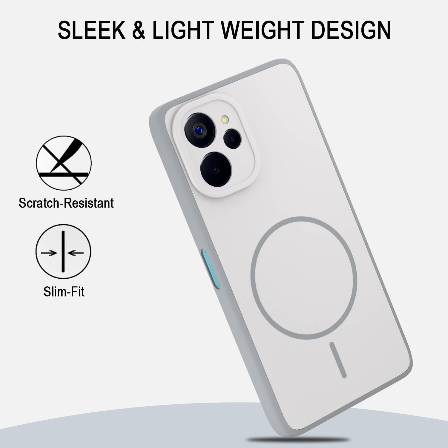 KartV Back Cover for Realme 9i 5G, Gray - Image 4