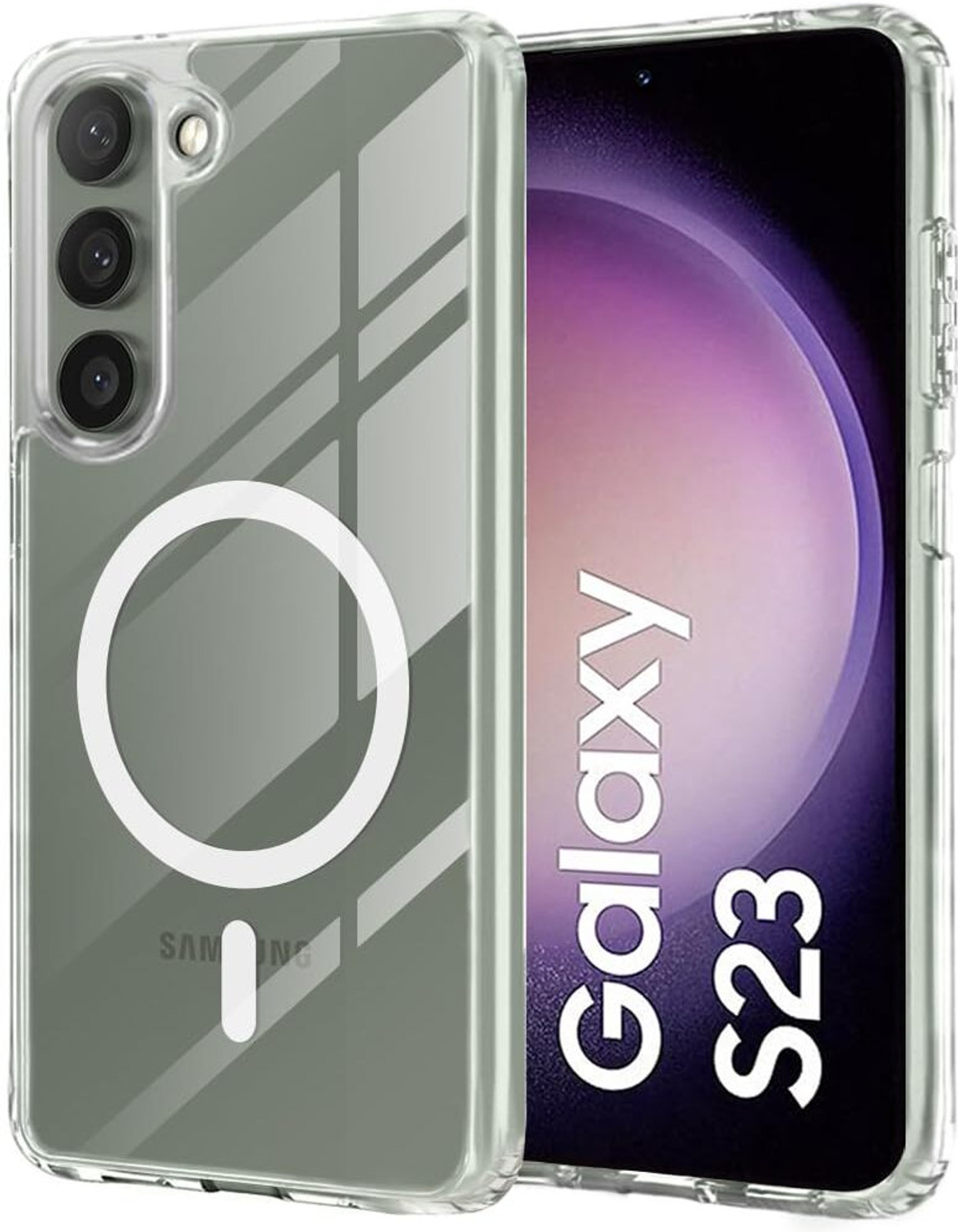 Image of MobiCraft Zone Back Cover for S23 (Transparent, Magsafe, Silicon, Pack of: 1)