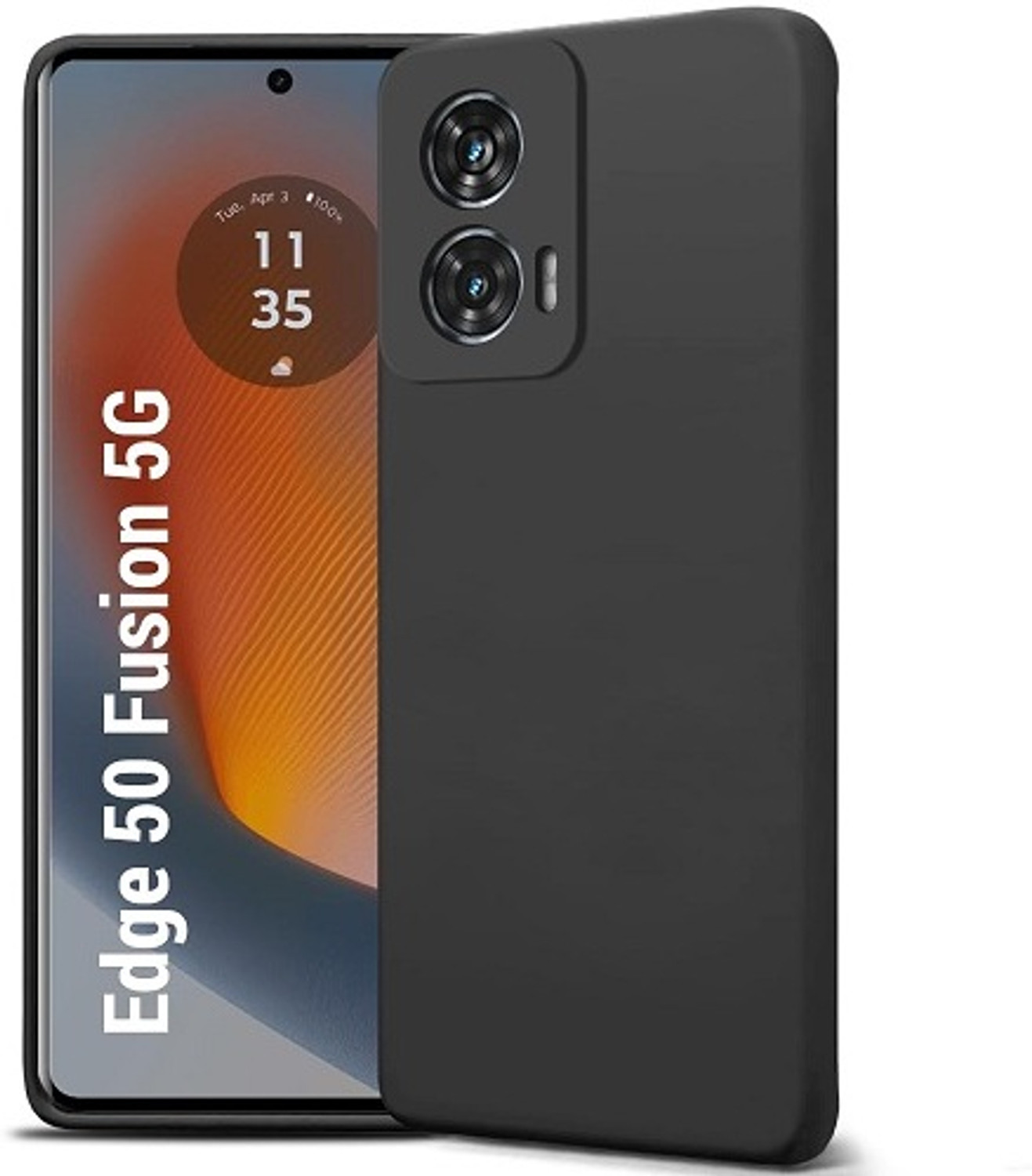 Image of Ricka Back Cover for MOTOROLA Edge 50 Fusion (Black, Grip Case, Rubber, Pack of: 1)