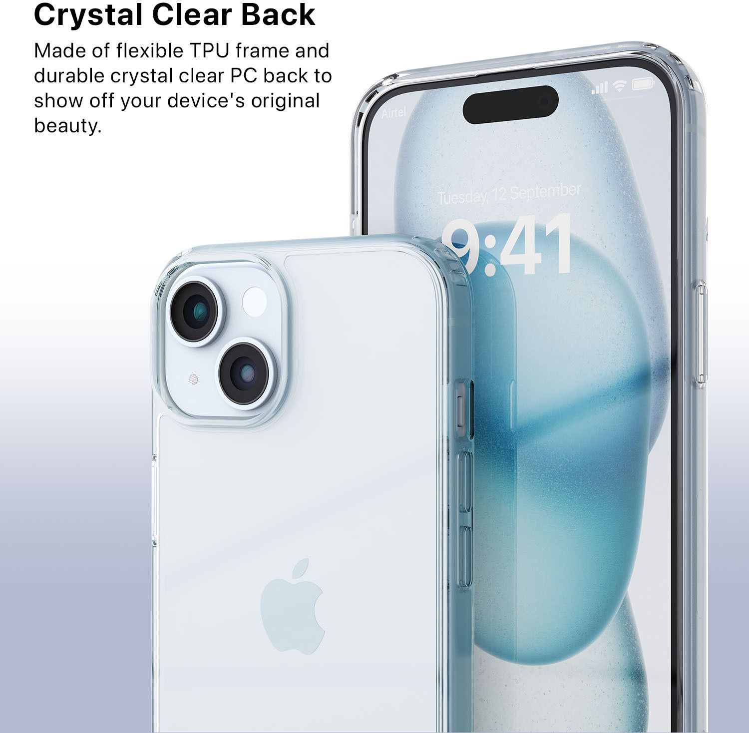 Image of Vaku Luxos Back Cover for Apple iPhone 15 Plus, Crystal View Protective case