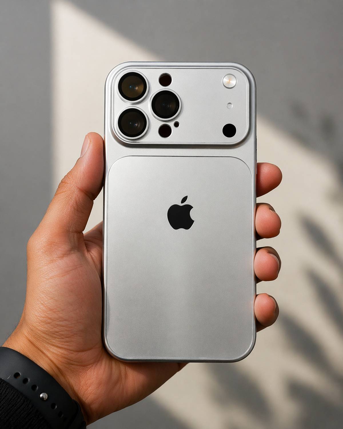 GHIPLA Back Cover for iPhone 15 Pro Max Silver - Image 1