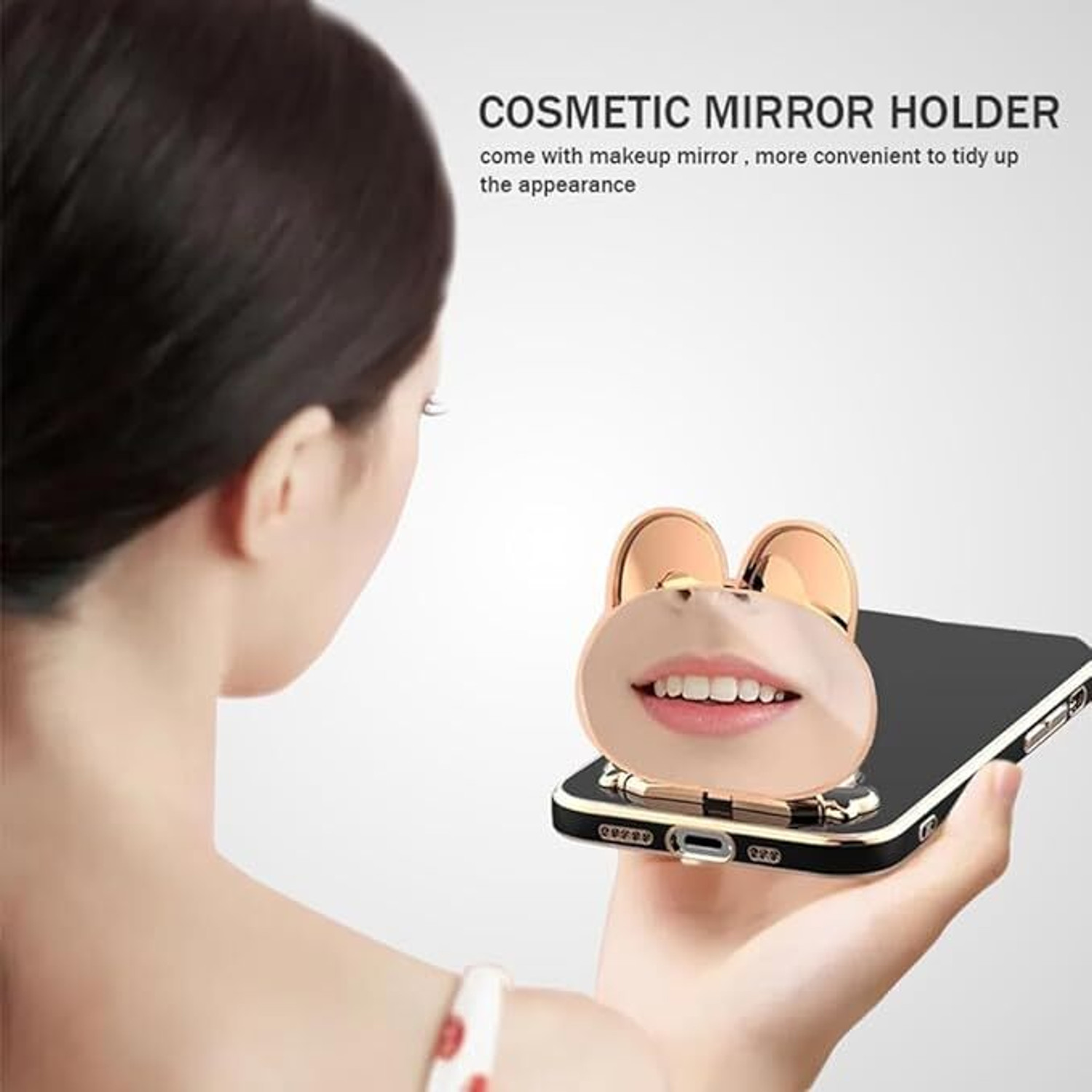 Image of Astimi Back Cover for vivo Y19e with Cute 3D Cartoon Shaped Folding Mobile Stand Holder Case