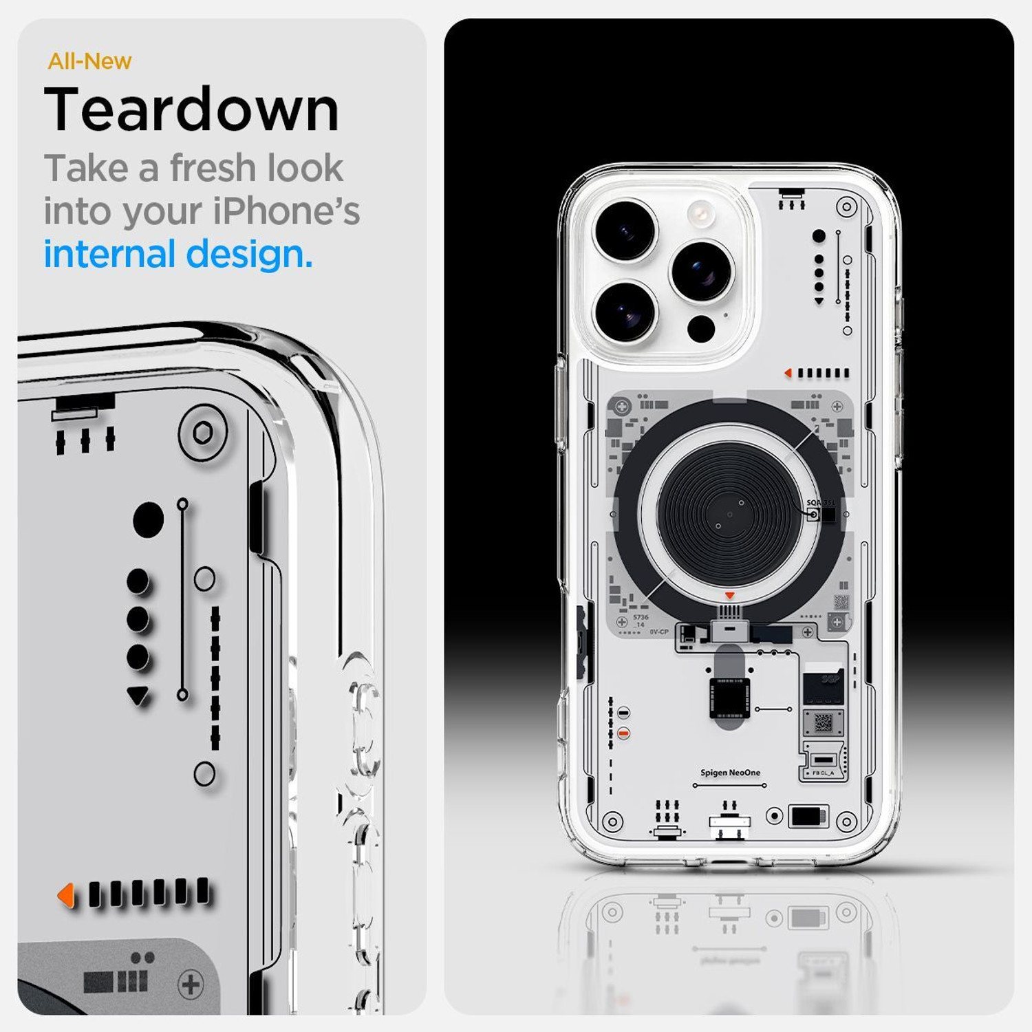 Image of Spigen Ultra Hybrid MagFit Back Cover for Apple iPhone 16 Pro Max (Transparent, Magsafe, Thermoplastic Polyurethane, Polycarbonate, Pack of: 1)