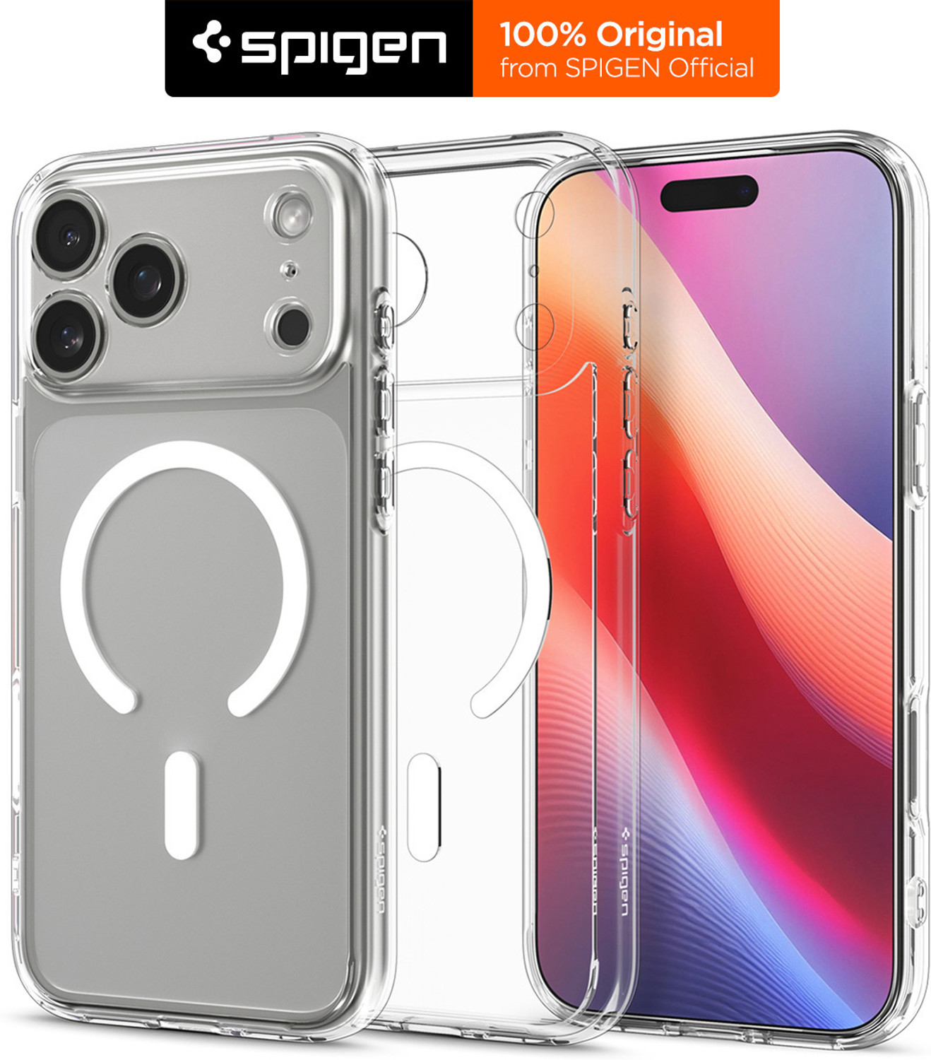 Image of Spigen Back Cover for Apple iPhone 17 Pro Max 5G, Apple iPhone 18 Pro Max 5G (Transparent, Magsafe, Polycarbonate, Thermoplastic Polyurethane, Pack of: 1)
