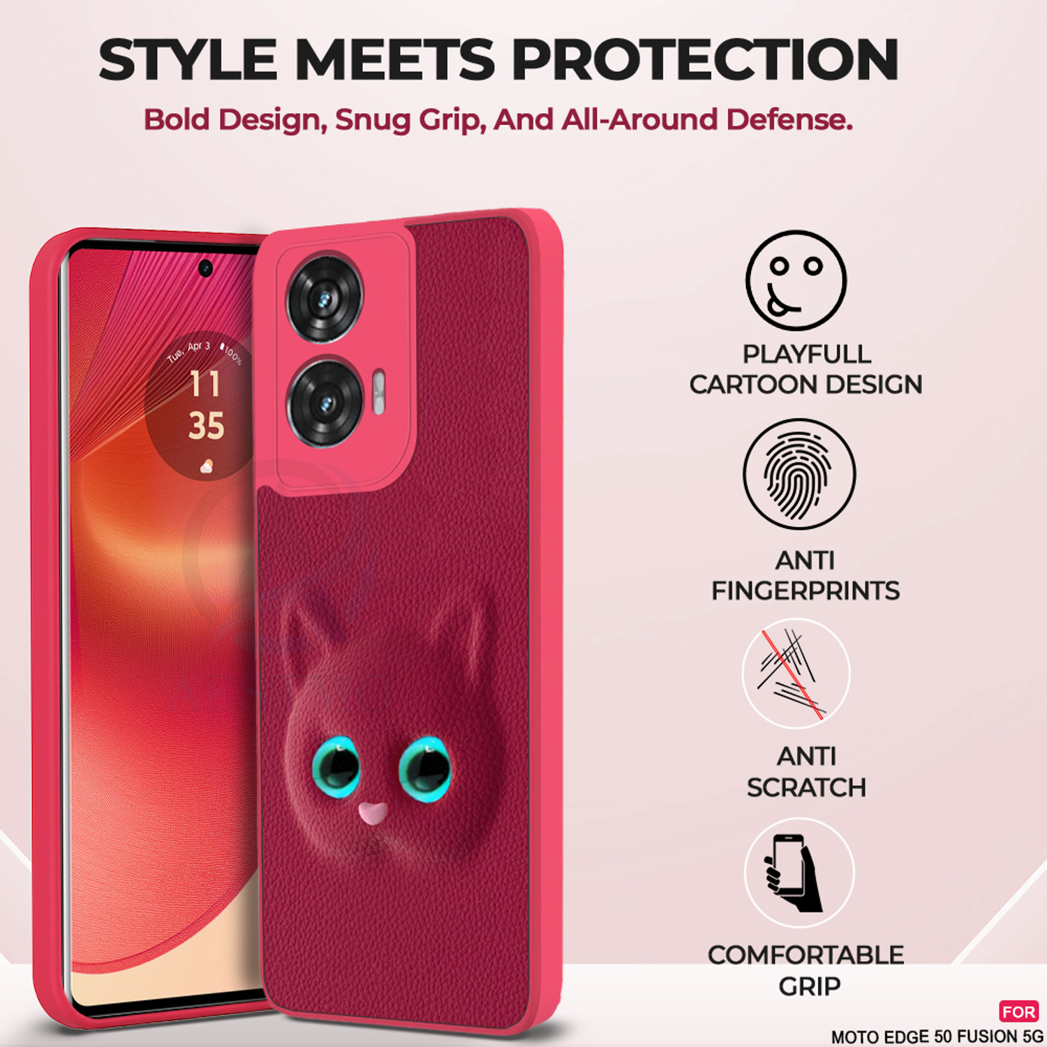Image of AESTMO Back Cover for MOTOROLA Edge 50 Fusion