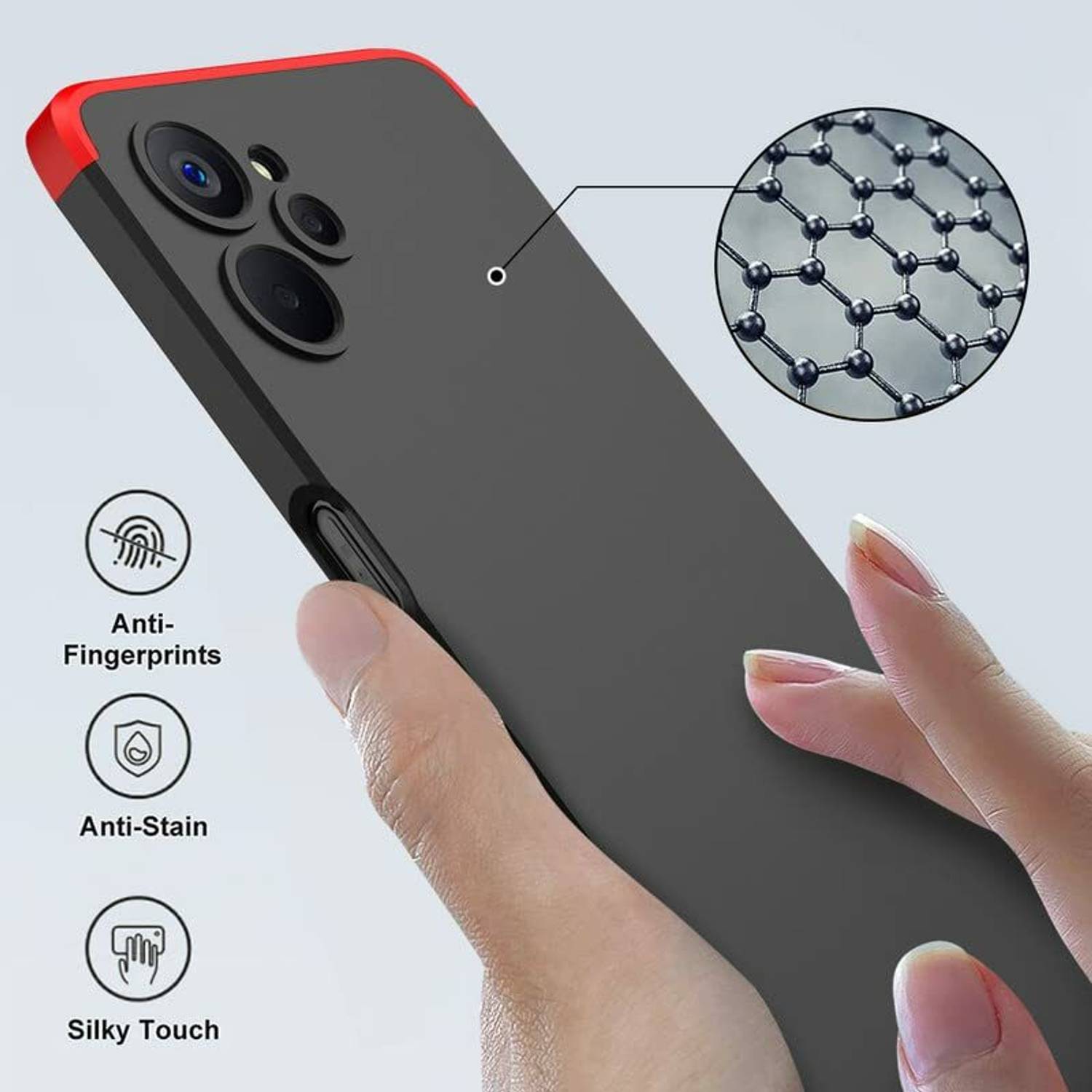 zaperhub Back Cover for Realme 9i 5G Red - Image 2