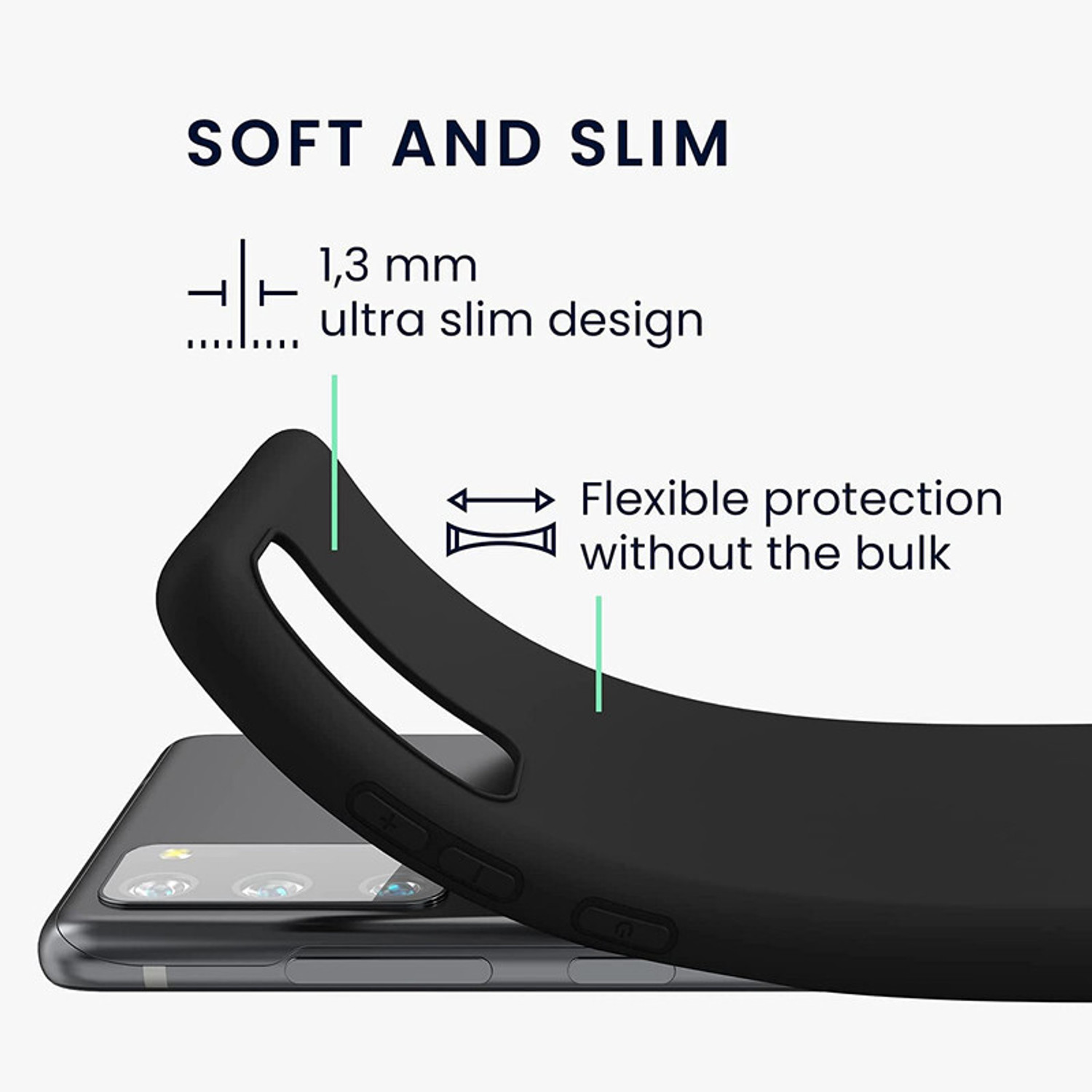 Image of OneLike Back Cover for Samsung Galaxy S20 FE 5G (Black, Shock Proof, Silicon, Pack of: 1)