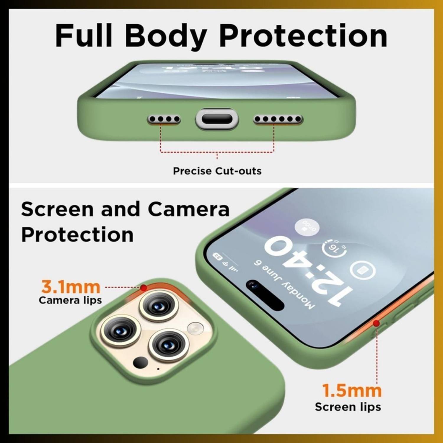 FABULANE Back Cover for iPhone 13 Pro Green - Image 5