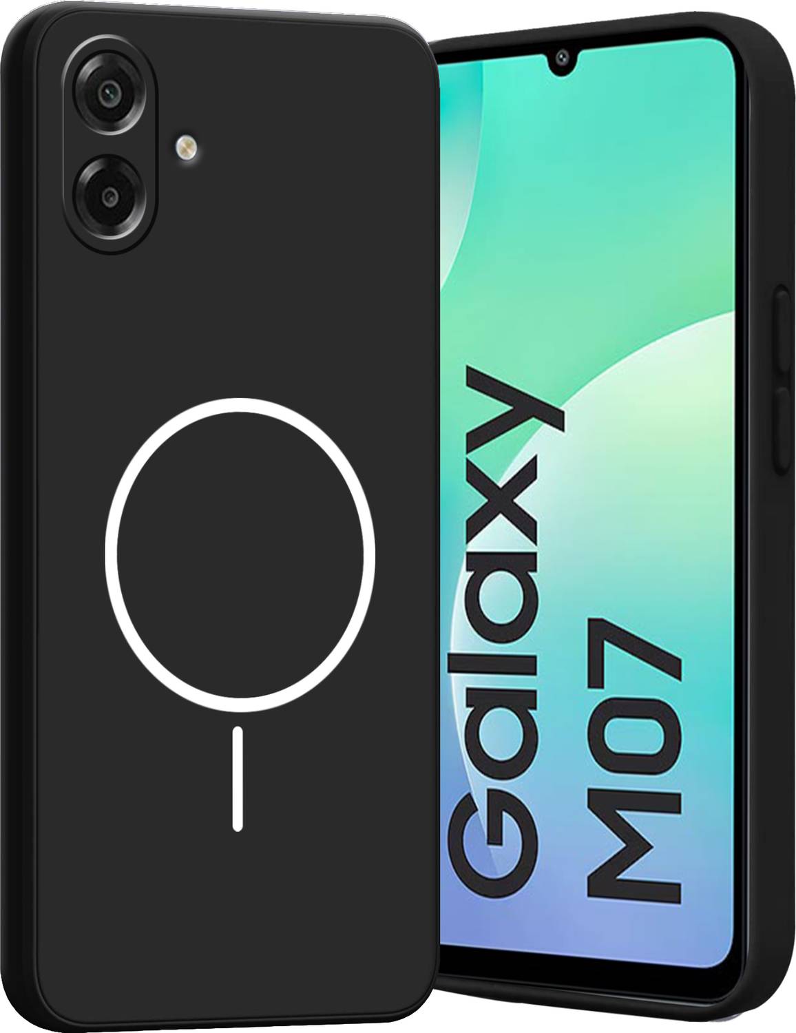 Ascensify Back Cover for Samsung M07 Soft Silicone, Flexible, Slim Case with Printed Ring Design