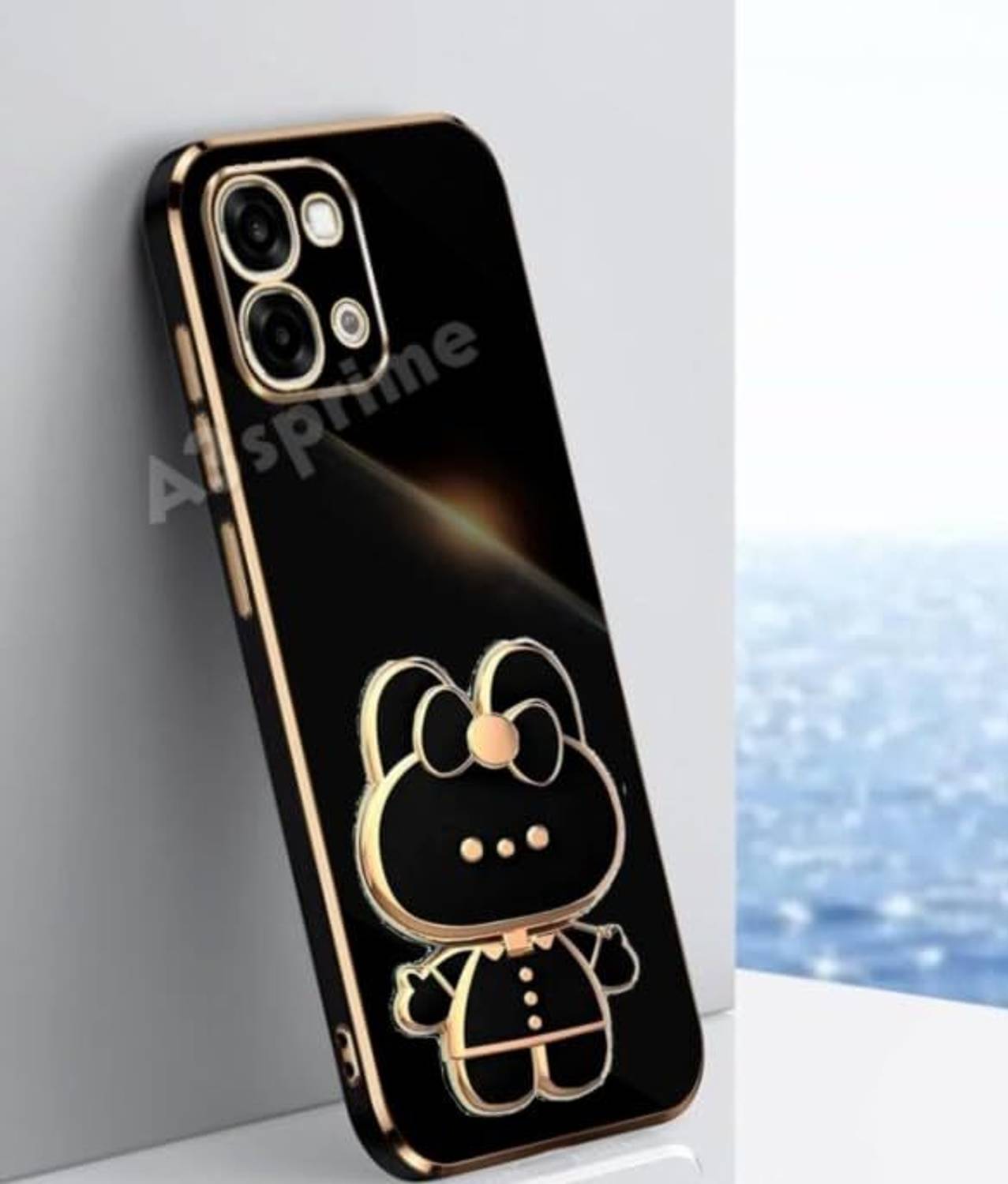 A3sprime Back Cover for vivo T5x 5G with Cute 3D Cartoon Shaped Folding Mobile Stand Holder
