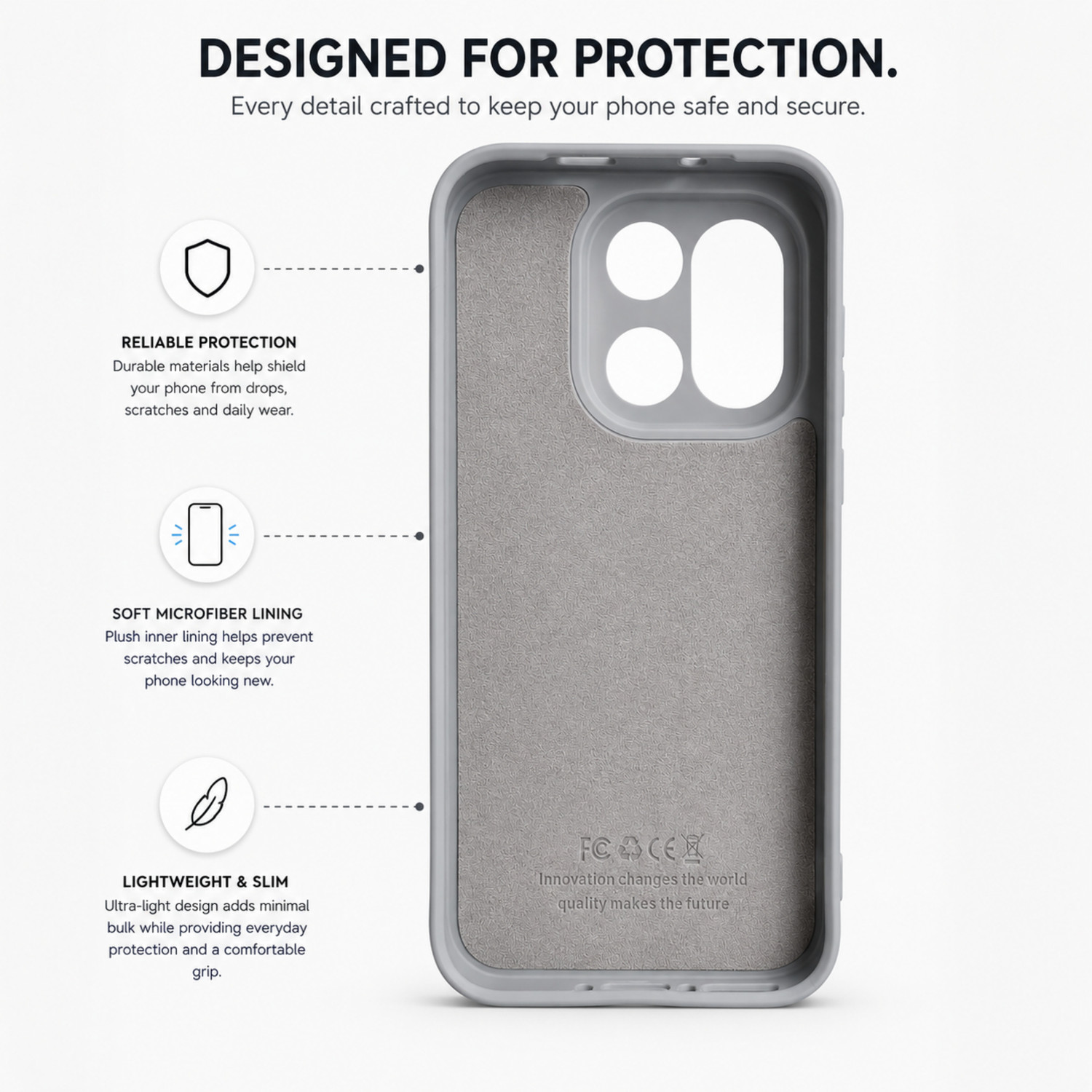 Image of inteliqo Back Cover for ONEPLUS 15 5G (Grey, Shock Proof, Silicon, Pack of: 1)