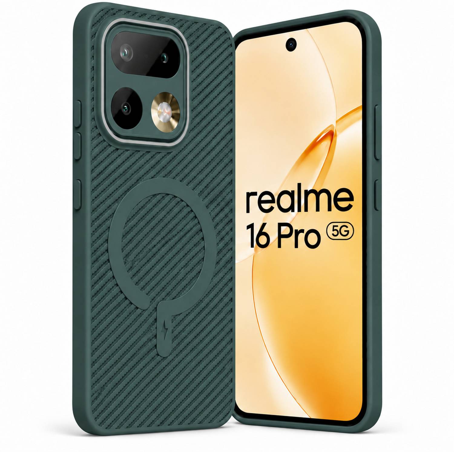 ArmourPro Back Cover for realme 16 Pro 5G, realme 16 Pro, Carbon Fiber Magsafe Case