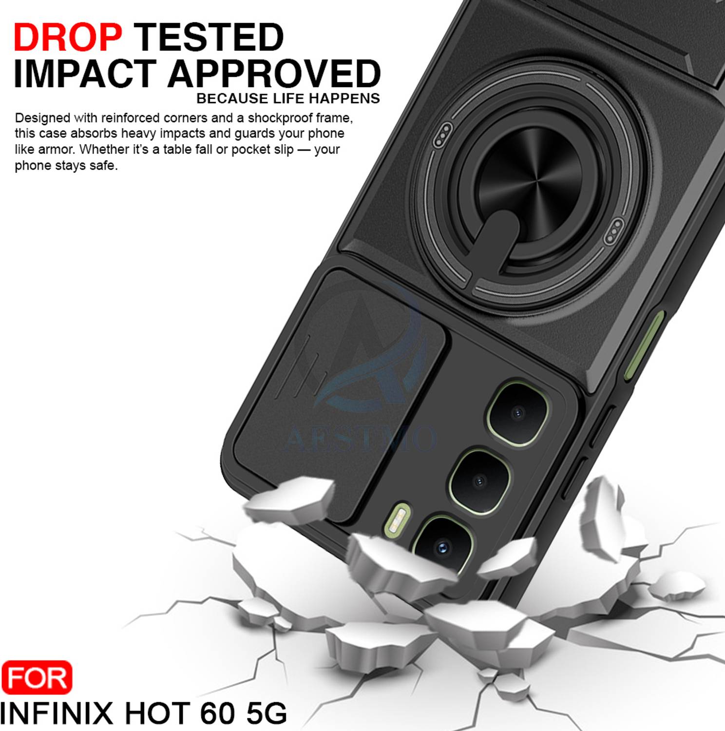 AESTMO Back Cover for Infinix Hot 60 5G Black - Image 3
