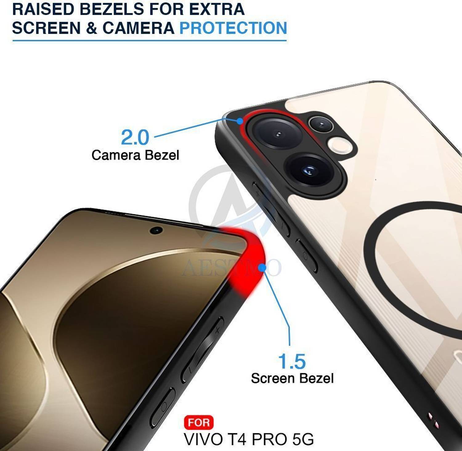 AESTMO Back Cover for Vivo T4 Pro 5G Black - Image 3