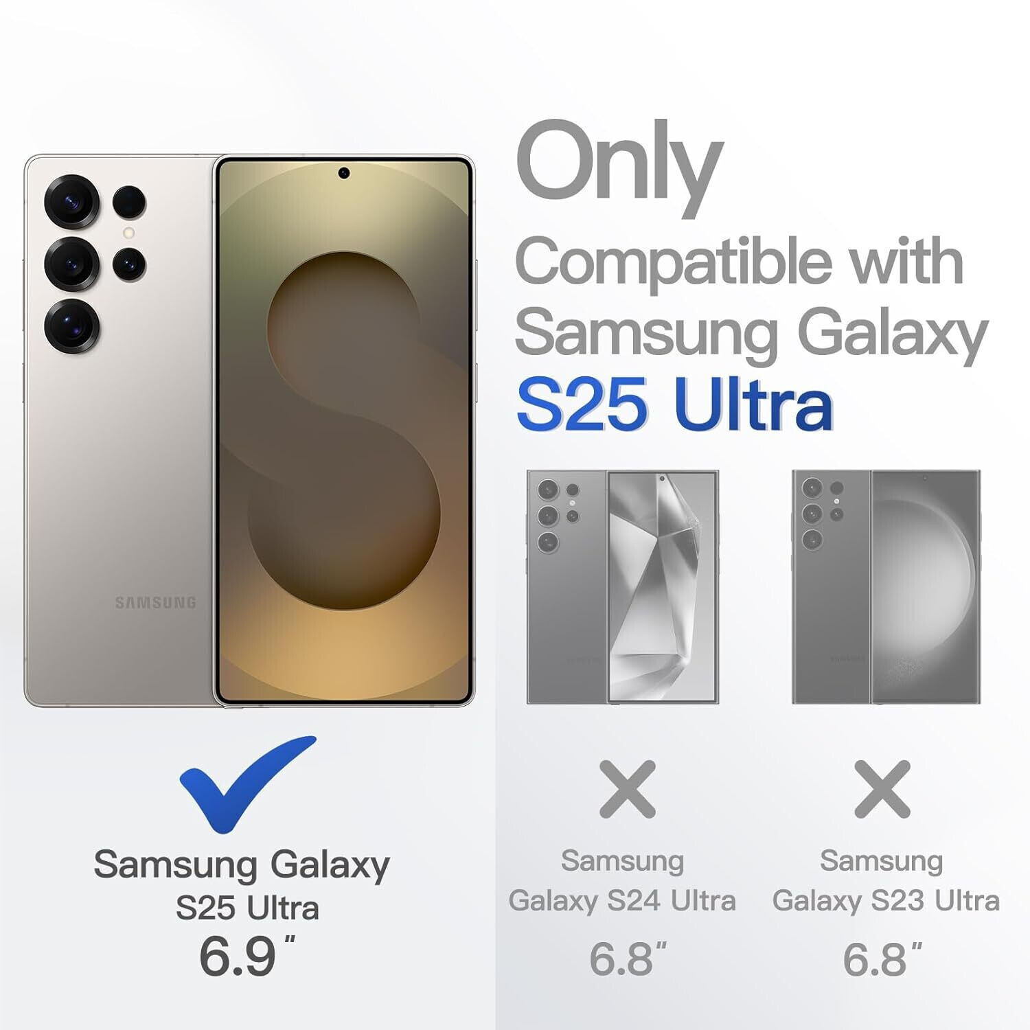 Image of VONZEE Back Cover for Samsung Galaxy S25 Ultra Compatible with Magsafe, Matte Luxury Metallic Flexible Case