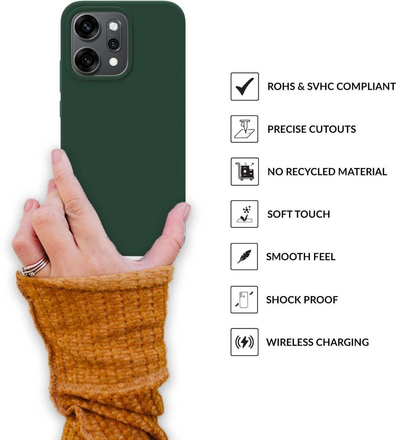 Image of Sprig Back Cover for OPPO Reno 14, OPPO RENO 14, oppo reno 14 (Green, Microfiber Lining, Silicon, Pack of: 1)