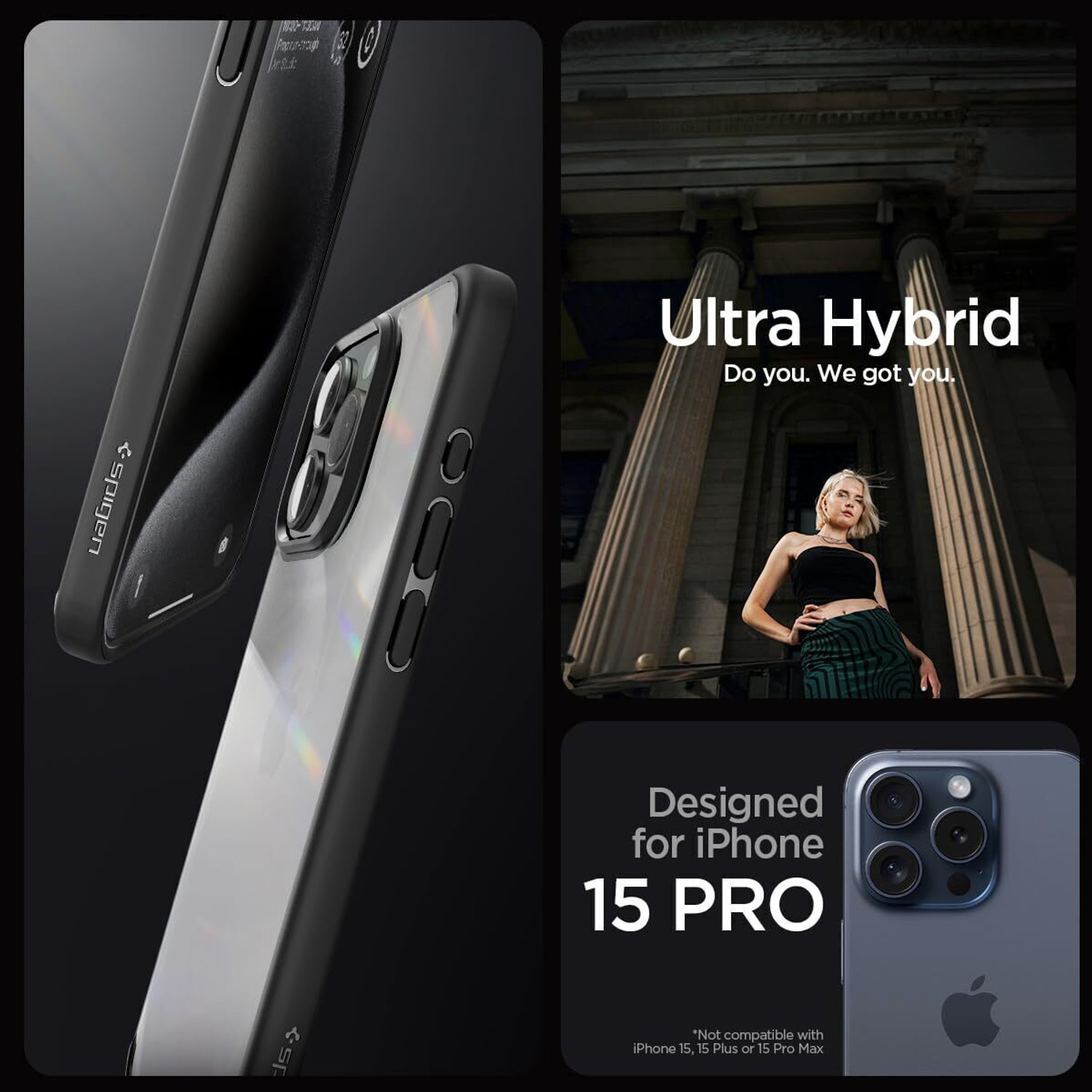 Image of Spigen Ultra Hybrid Back Cover for Apple iPhone 15 Pro