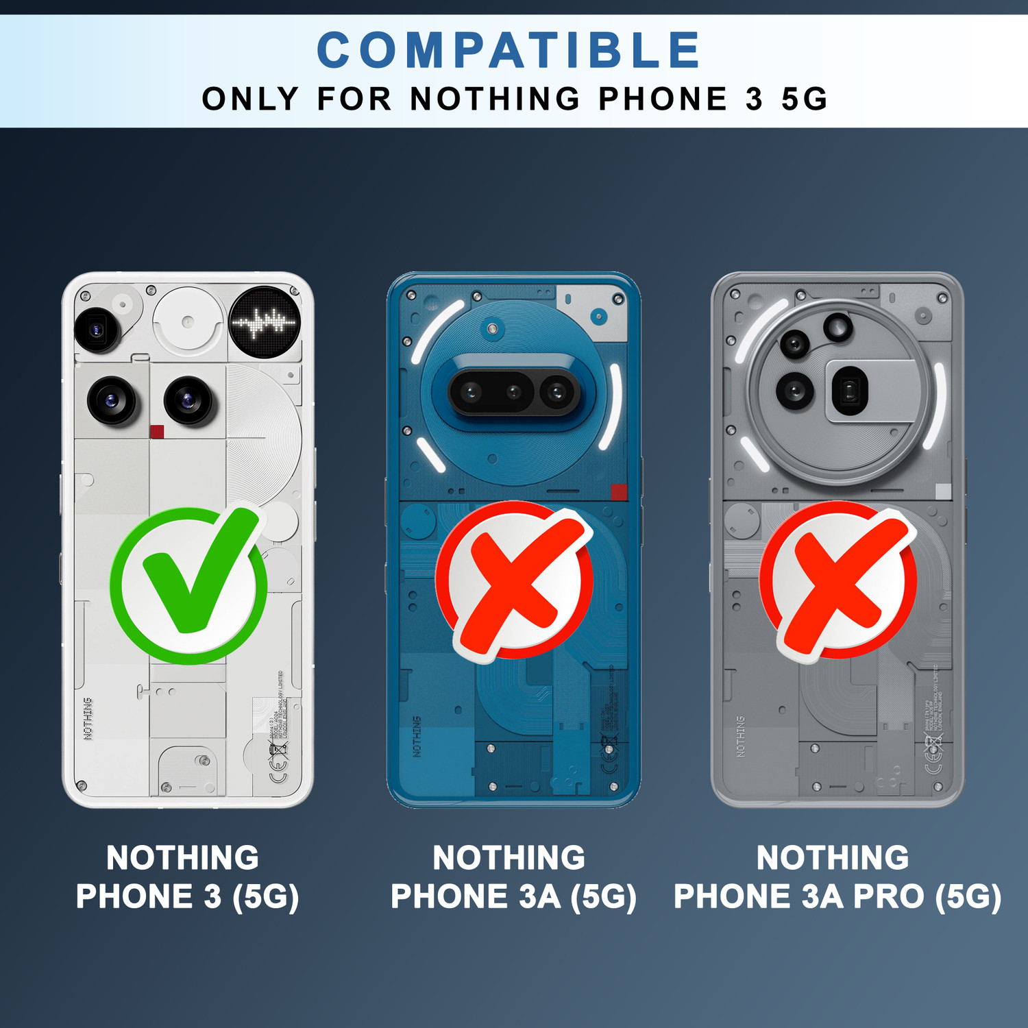 Image of CEDO XPRO Back Cover for Nothing Phone 3 (5G) (Black, Dual Protection, Plastic, Pack of: 1)
