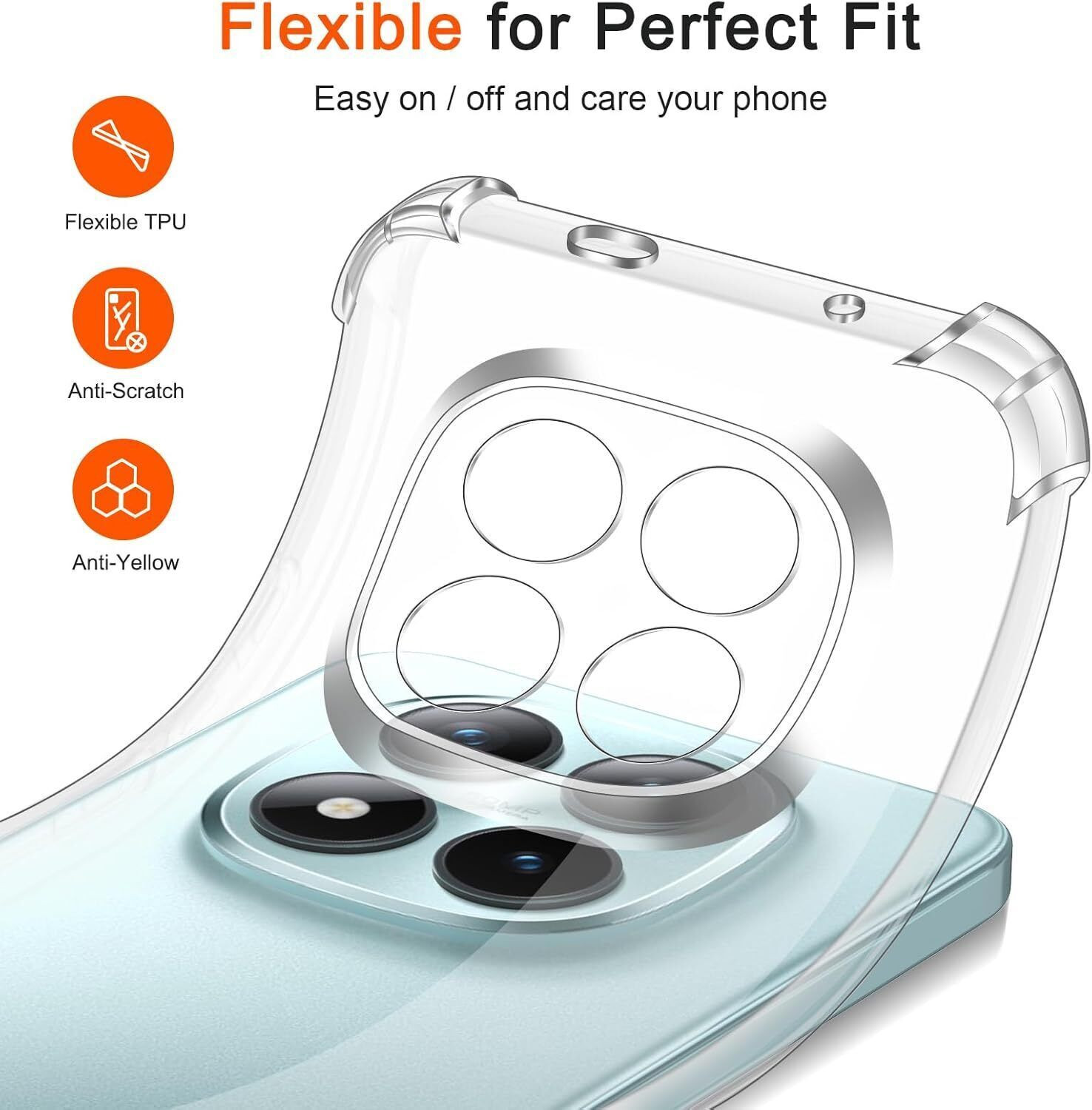 Image of CLOYAAR Back Cover for Redmi Note 15 5G Bumper Silicon Transparent Case