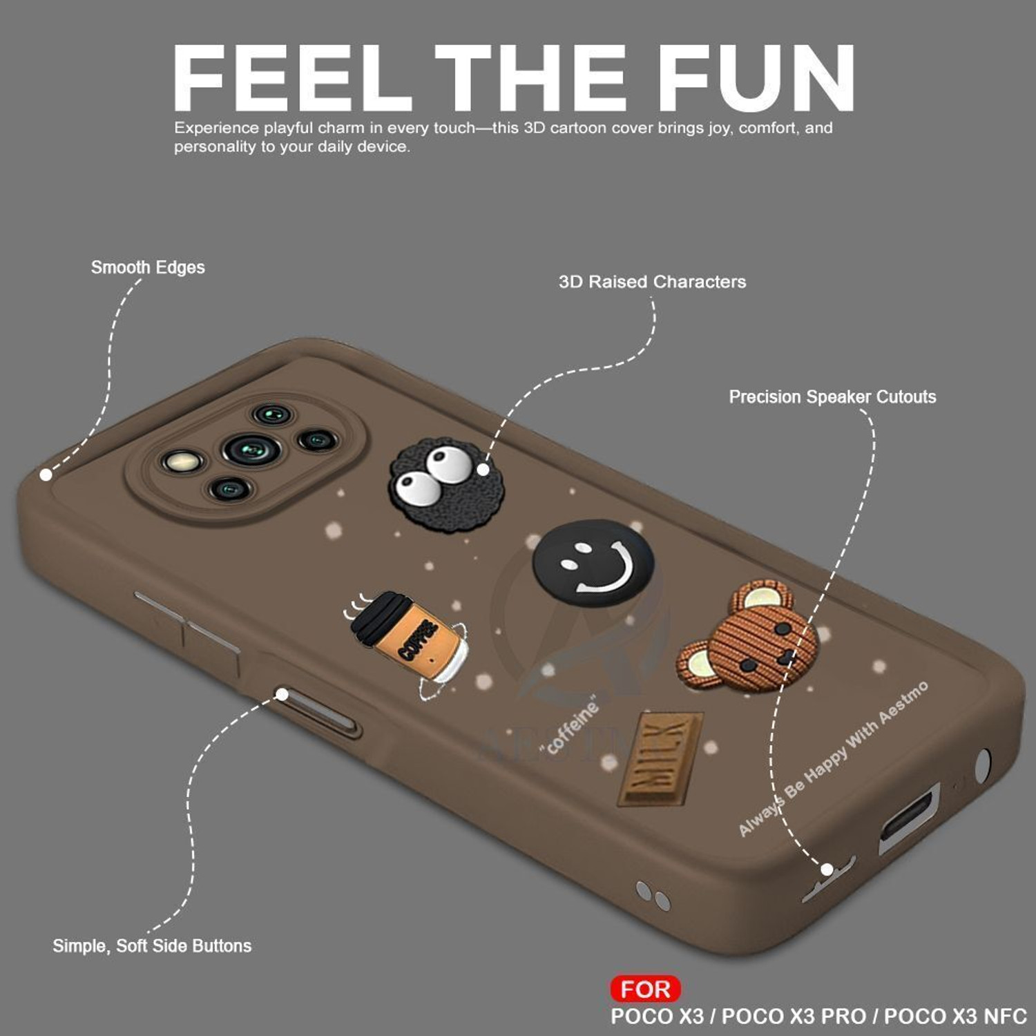Image of AESTMO Back Cover for Poco X3, Poco X3Pro, Poco X3 NFC
