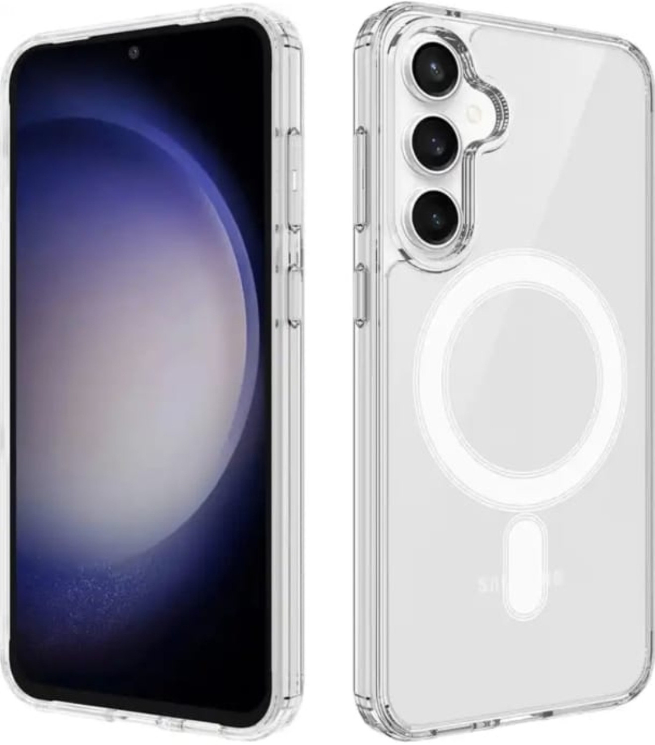 Image of Smartphonic Back Cover for Samsung Galaxy A35 /A55 Magsafe Soft Silicone TPU Bumper &Hard PC Crystal Clear Anti-Yellow