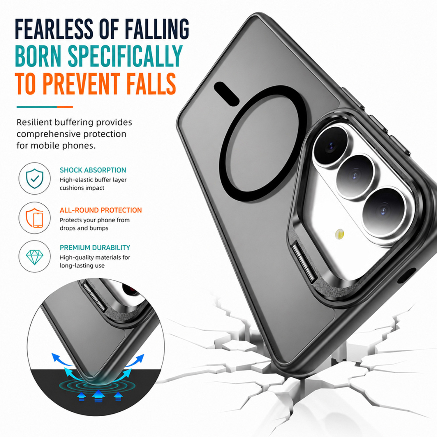 Image of Casotec Back Cover for Samsung Galaxy S24 5G (Black, Magnetic Case, Polycarbonate, Pack of: 1)