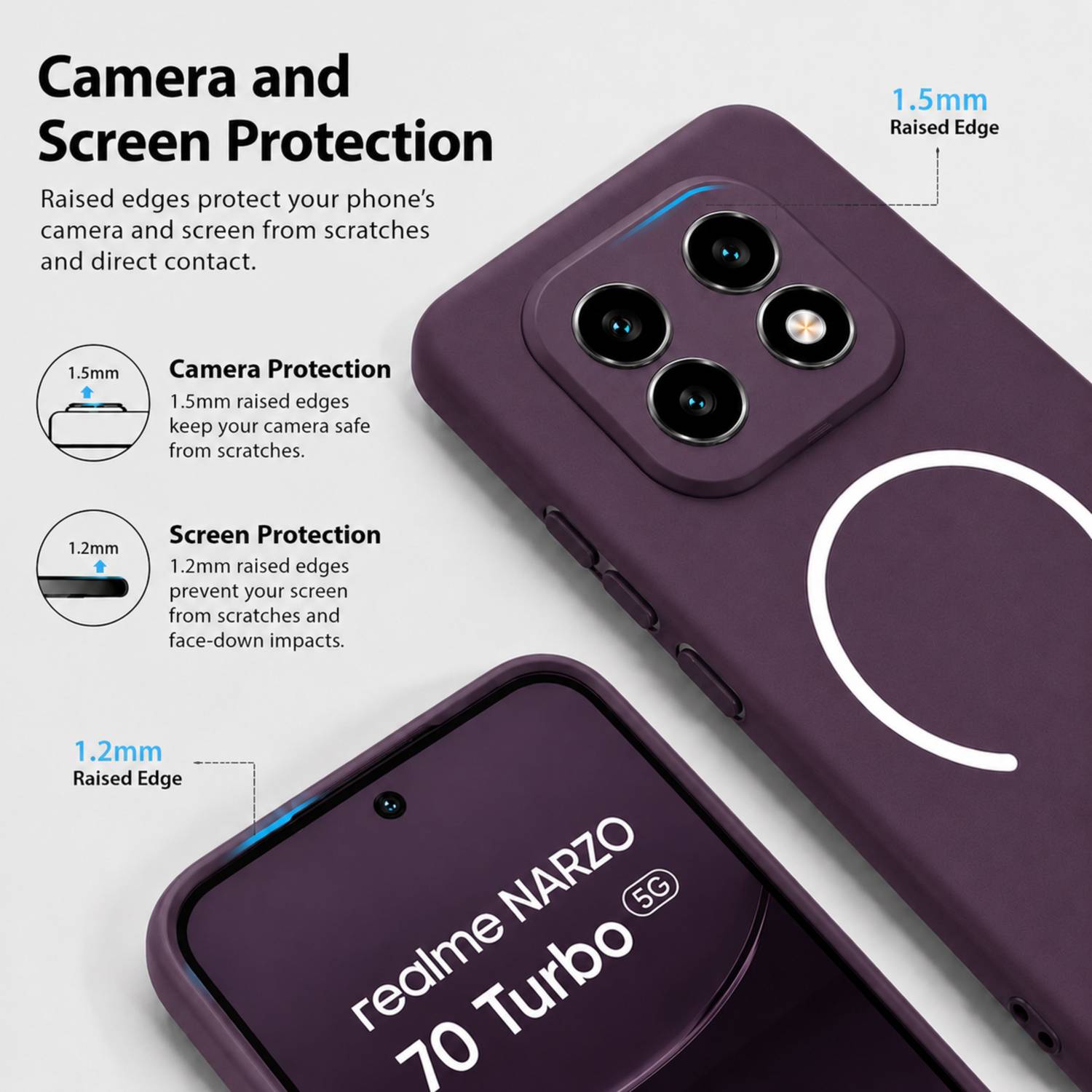 SBMS Back Cover for Realme Narzo 70 Turbo 5G Purple - Image 2