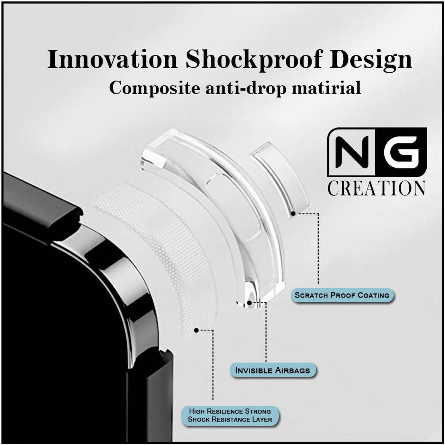 NG CREATION Back Cover for POCO F4 5G Black - Image 3