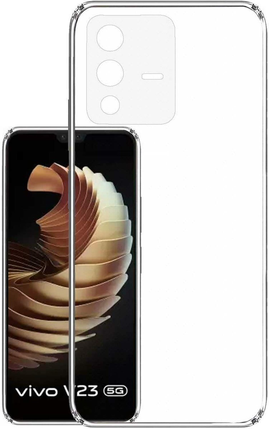 Image of fi-yonity Back Cover for vivo v23 5G (Transparent, Shock Proof, Silicon, Pack of: 1)