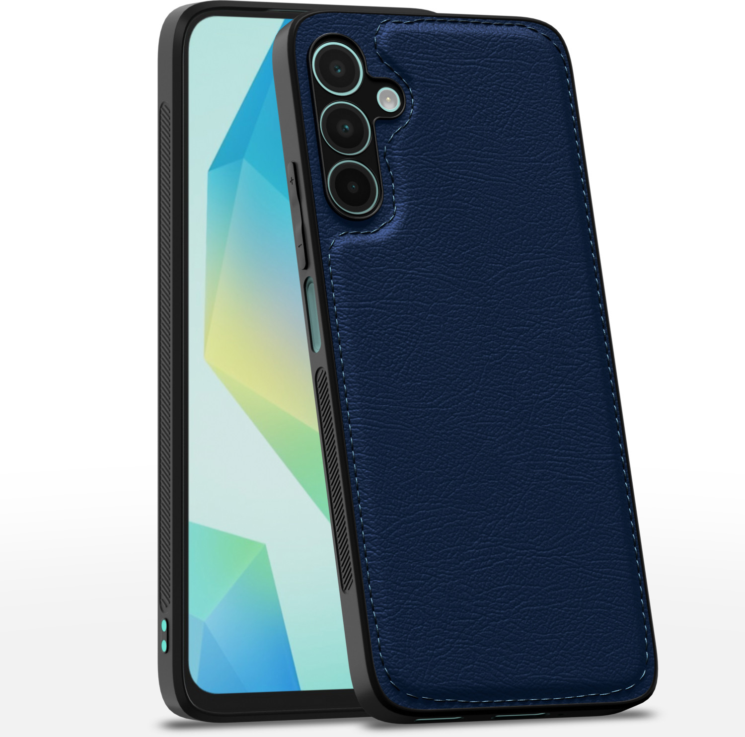Image of Pikkme Back Cover for Samsung Galaxy A16 5G (Blue, Grip Case, Leather, Pack of: 1)