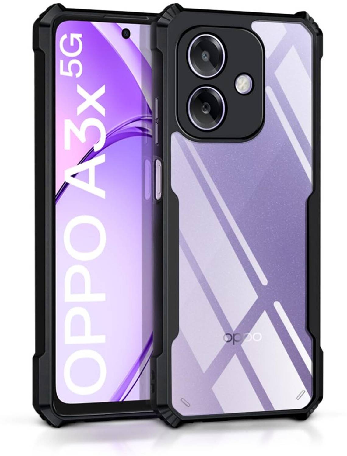 AMEYAA Back Cover for Oppo A3X 5G, Oppo A3 Crystal Clear Shockproof 360 Degree Camera Protection Polycarbonate