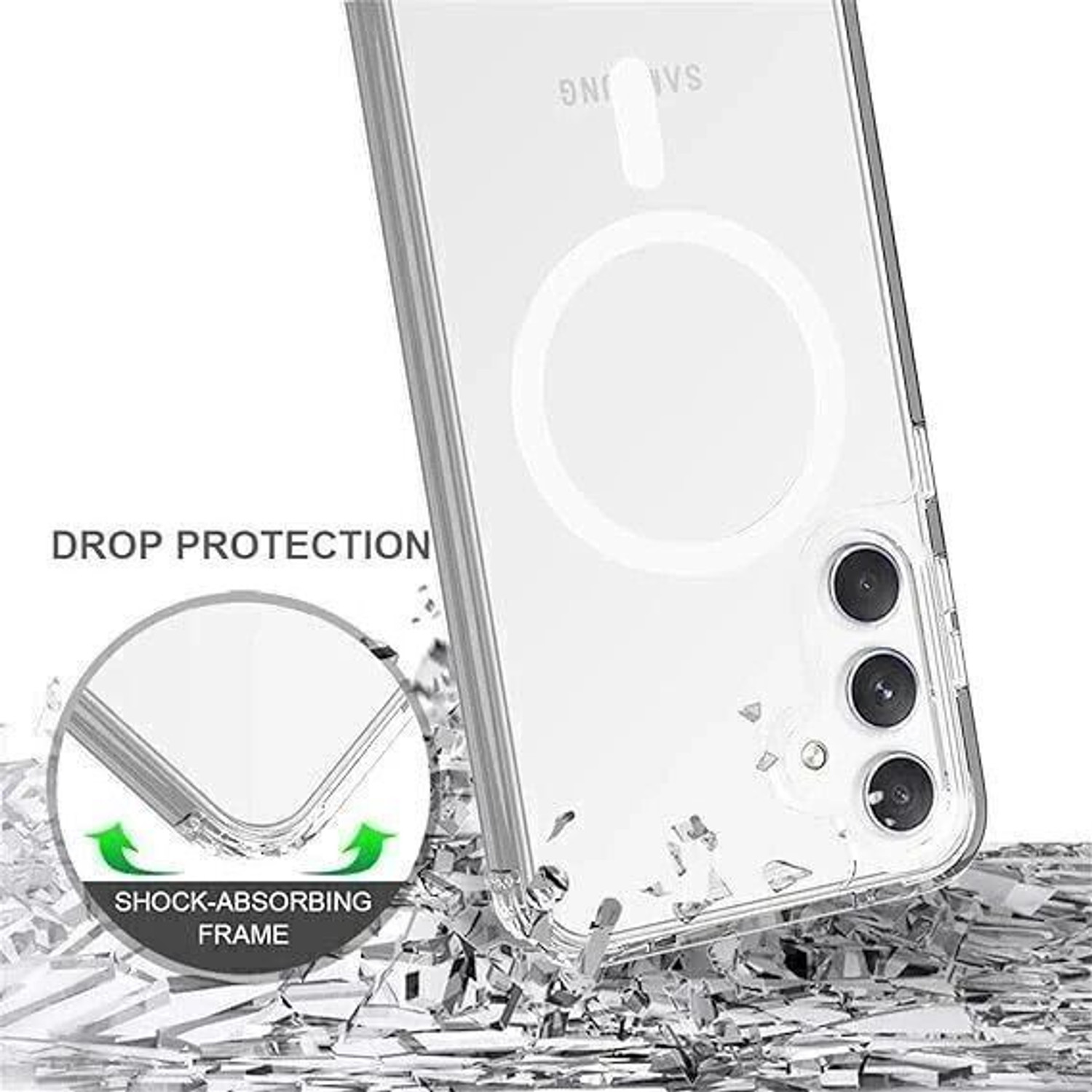 Image of CASEVIBE Back Cover for Samsung Galaxy S24 Transparent Magsafe Mobile Back Cover