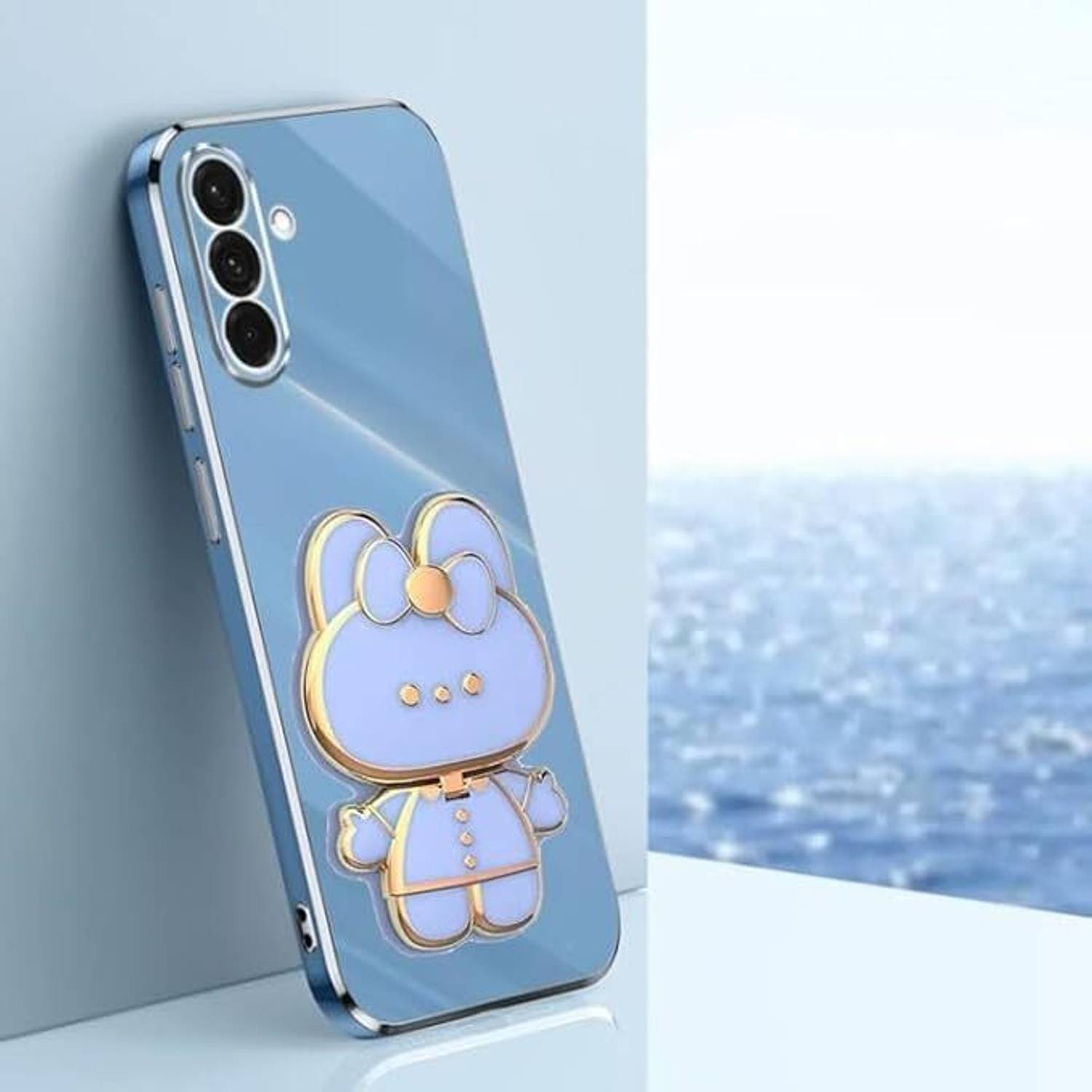 A3sprime Back Cover for Samsung Galaxy A17 5G with Cute 3D Cartoon Shaped Folding Mobile Stand Holder