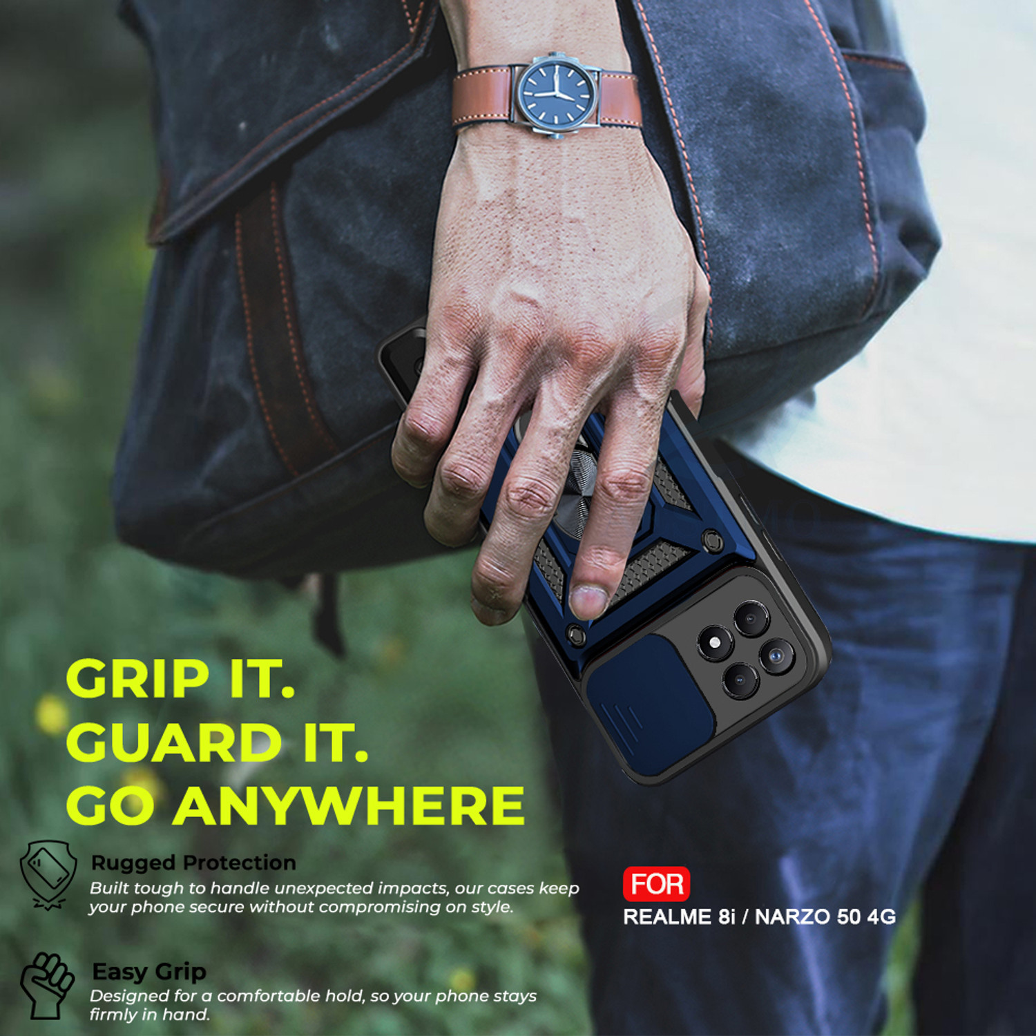 Image of AESTMO Back Cover for Realme 8i, Realme Narzo 50 4G