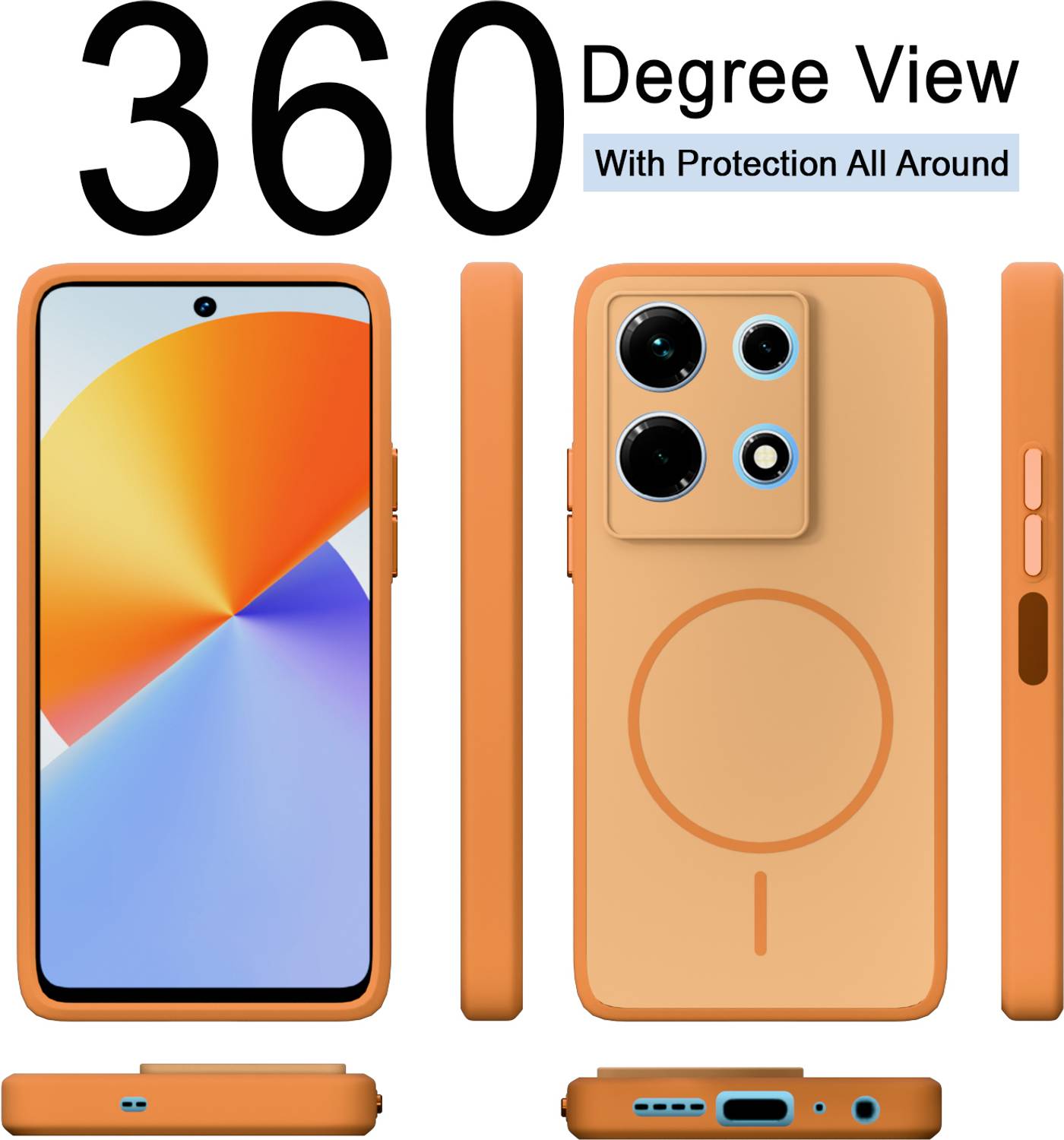 KartV Back Cover for Infinix Note 30 5G Orange - Image 5