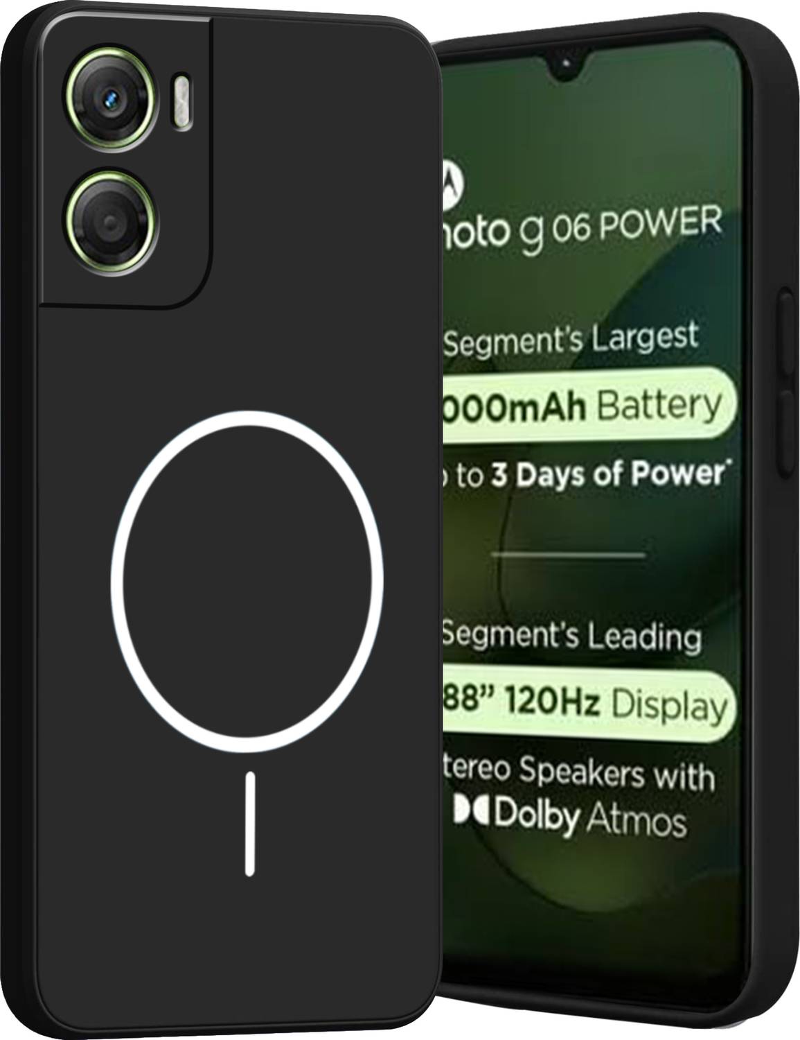Ascensify Back Cover for Motorola Moto G06 Power Soft Silicone, Flexible, Slim Case with Printed Ring Design