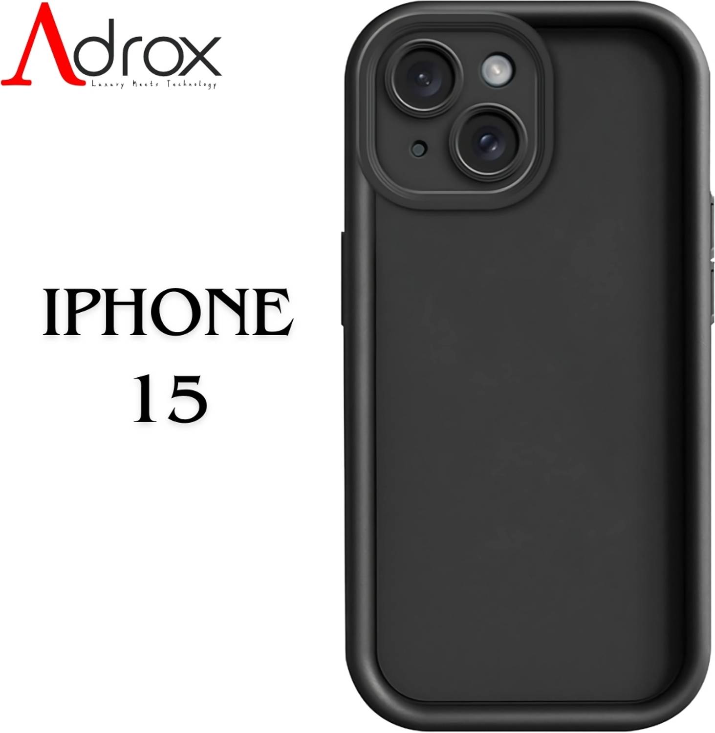 adrox Back Cover for iPhone 15 Soft Silicone Cover Camera Protection, Scratch Proof, Shock Protection