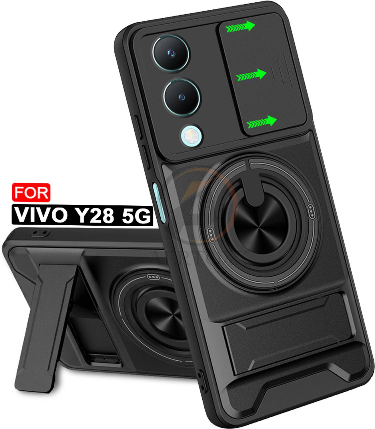 AERTOXX Back Cover for Vivo Y28 5G Black