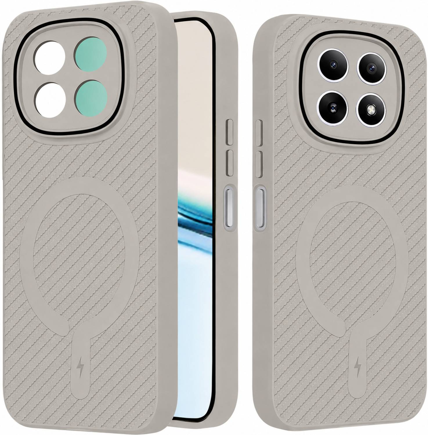 ArmourPro Back Cover for REDMI Note 15 Pro Plus 5G, POCO M8 Pro 5G, Carbon Fiber Magsafe Case