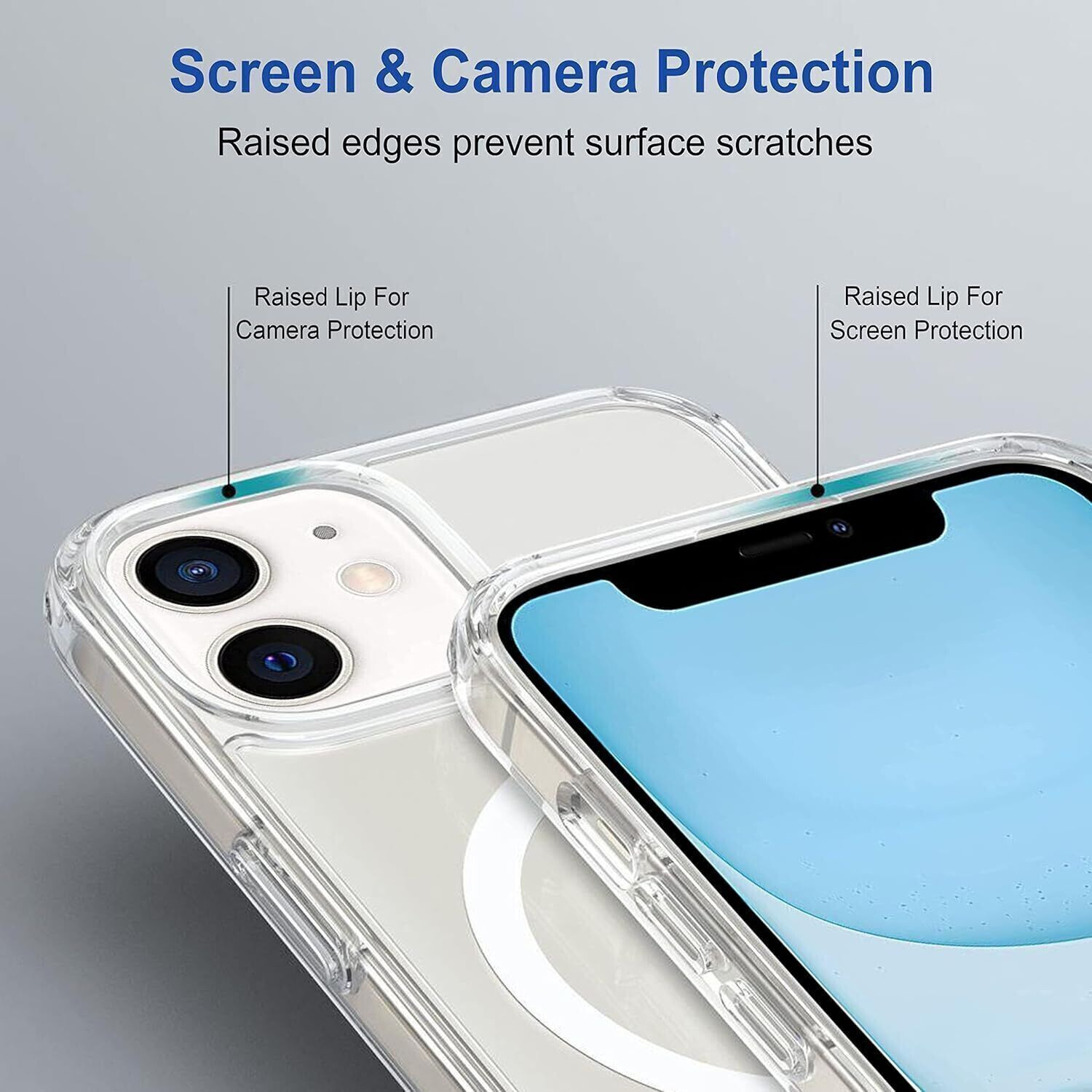 Image of CASEVIBE Back Cover for Apple Iphone 12 / 12 pro Transparent Magsafe Mobile Back Cover