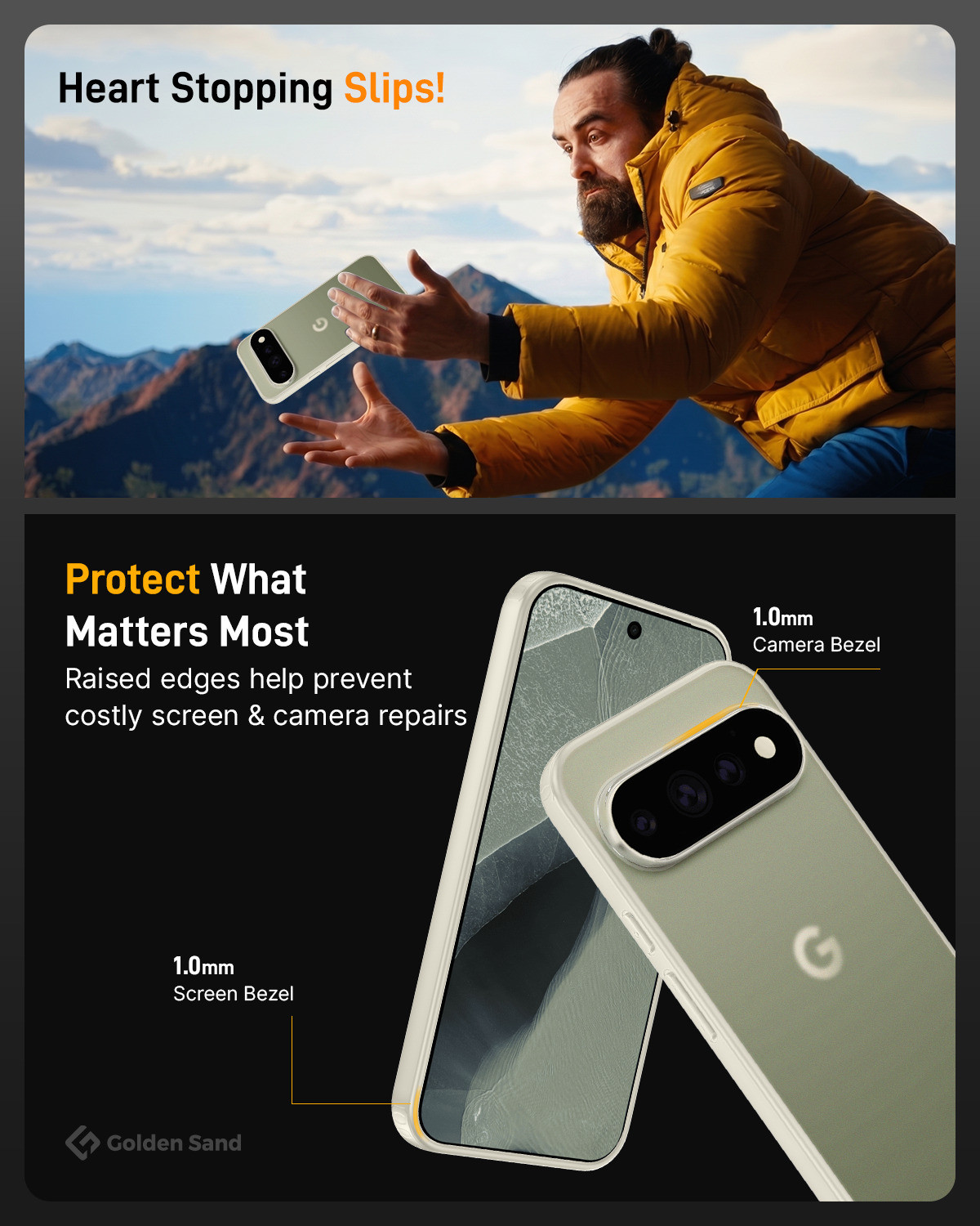 Image of Golden Sand Back Cover for Google Pixel 11 Pro (Beige, Shock Proof, Thermoplastic Polyurethane, Pack of: 1)