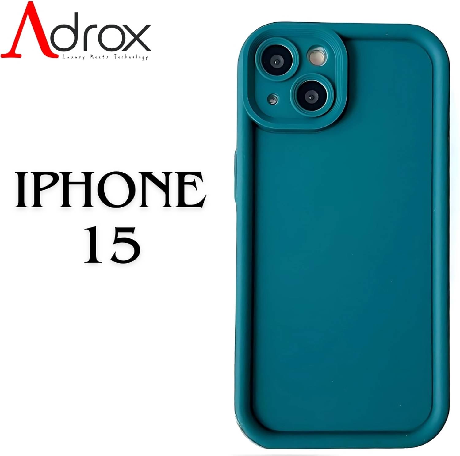 adrox Back Cover for iPhone 15 Soft Silicone Cover Camera Protection, Scratch Proof, Shock Protection