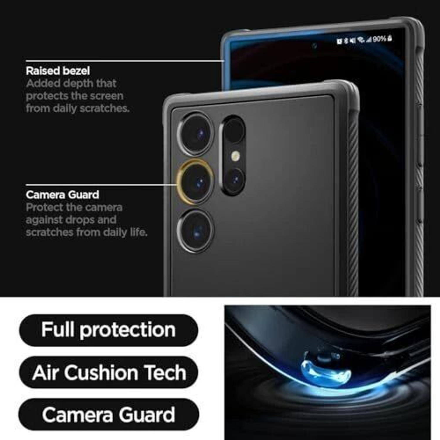 Image of Spigen Rugged Armor Back Cover for Samsung Galaxy S24 Ultra