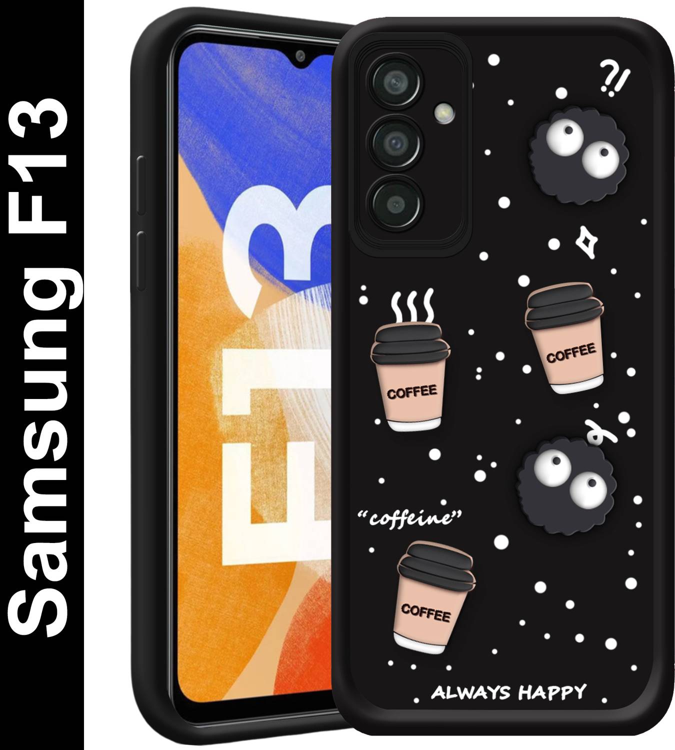 SMARTPOCKET Back Cover for Samsung Galaxy F13 Black - Image 1