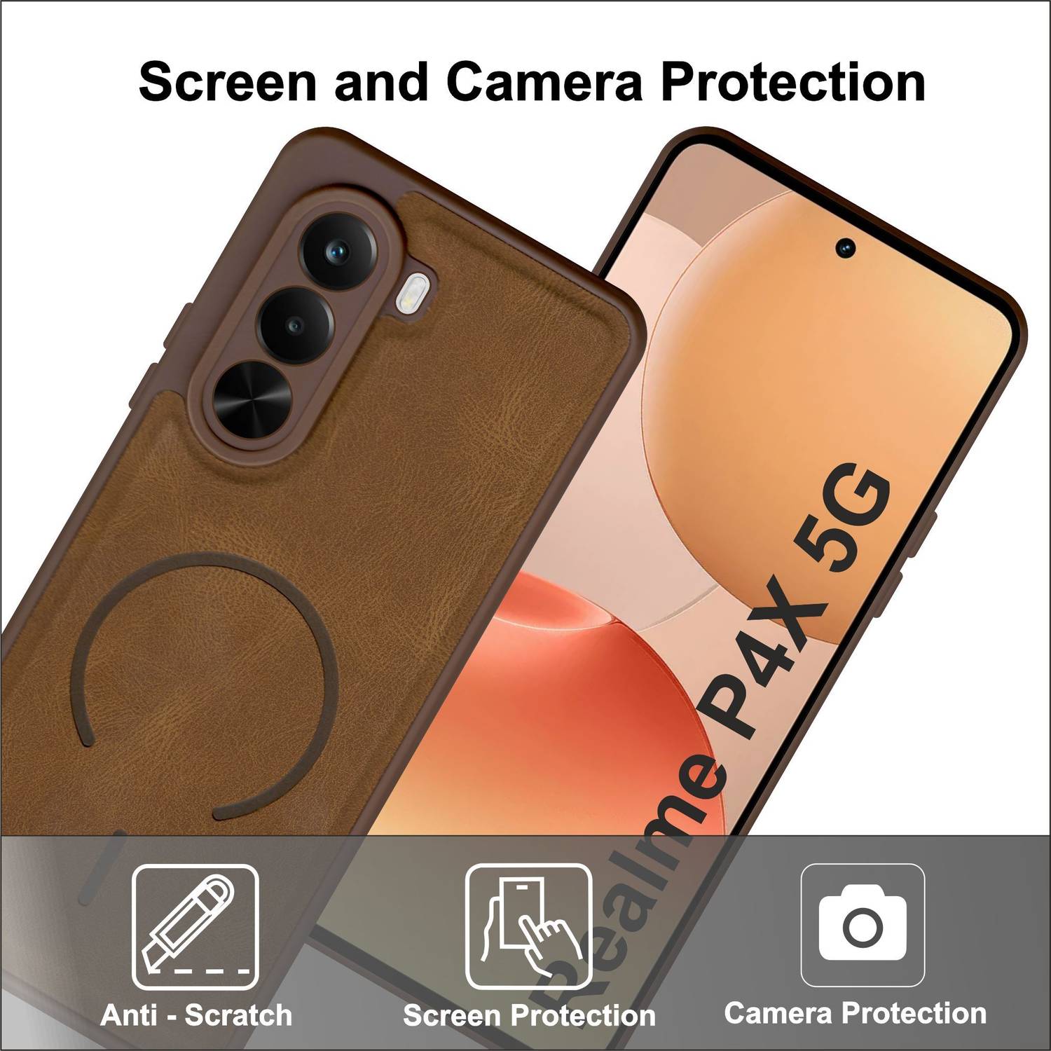 SBMS Back Cover for Realme P4X 5G Brown - Image 2