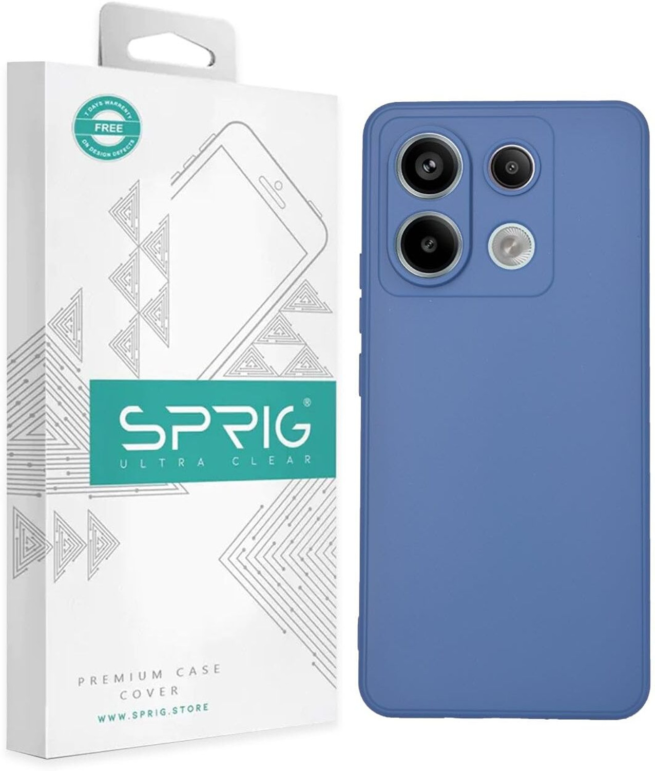 Image of Sprig Back Cover for Sprig TPU Matte Back Cover for POCO X6 5G, Poco X6 5G (Blue, Flexible Case, Pack of: 1)