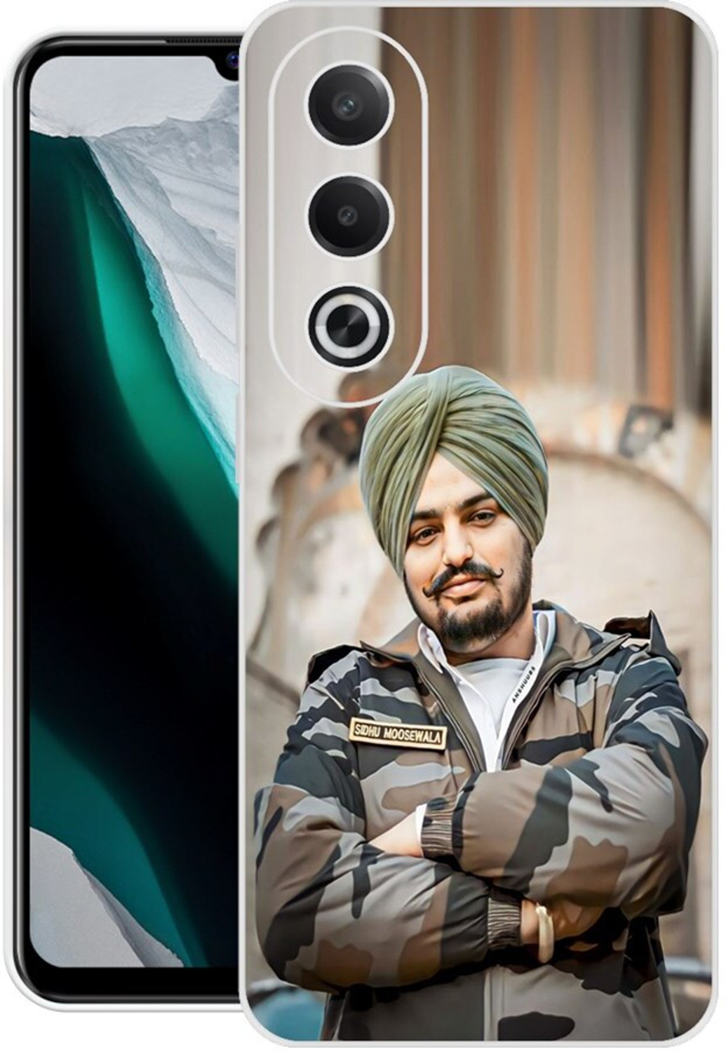 Image of PHONE WALEY.COM Back Cover for Oppo K12x 5G,CPH2667,SIDHU MOSE WALA,SINGER,PUNJABI SINGER,RAPPER (Khaki, Flexible, Silicon, Pack of: 1)